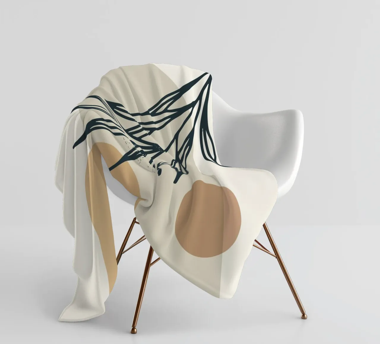 Boho Minimal - Elegante motivo vegetale coperta in pile da Whole©