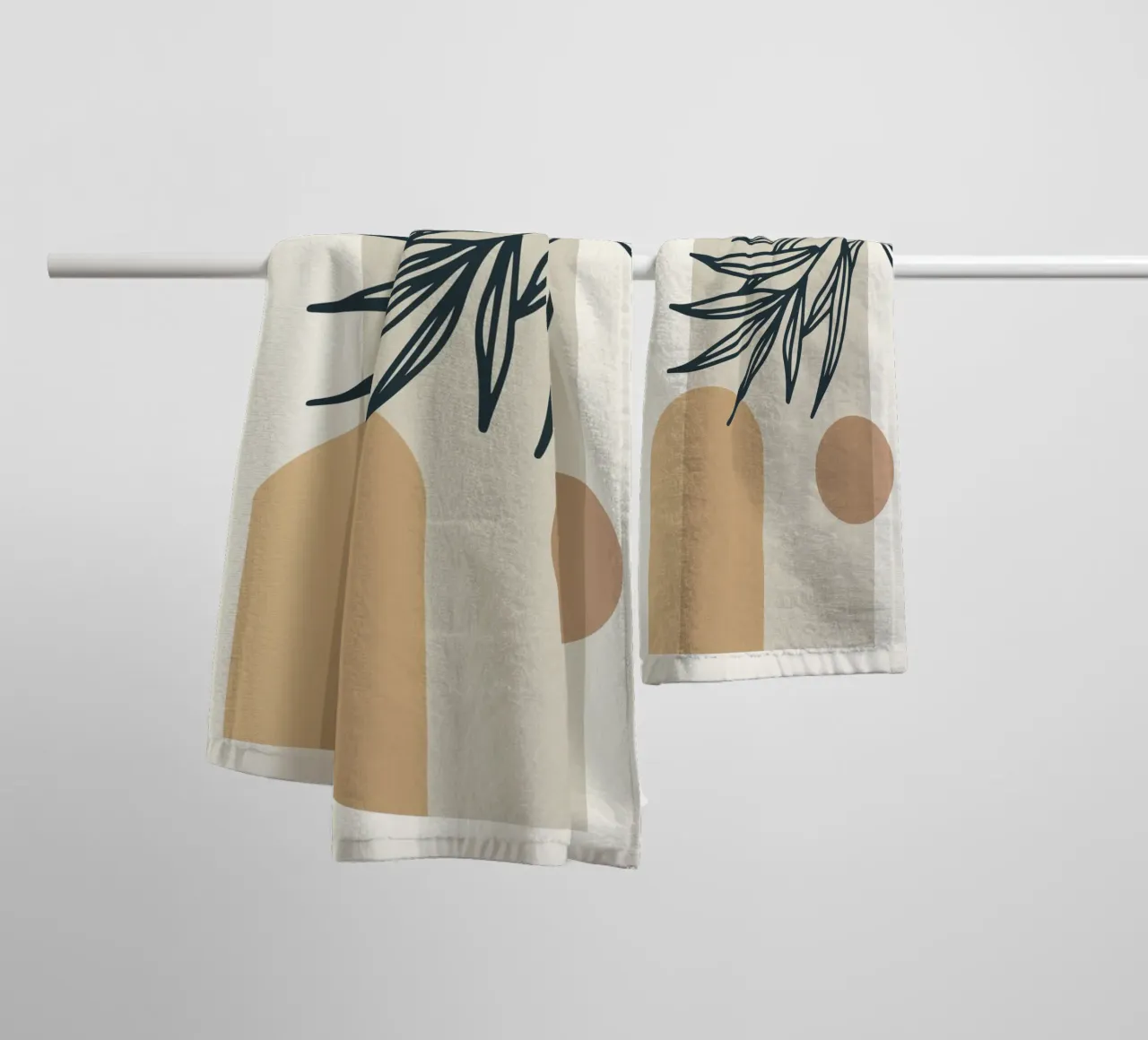 Boho Minimal - Elegante motivo vegetale asciugamano da bagno da Whole©