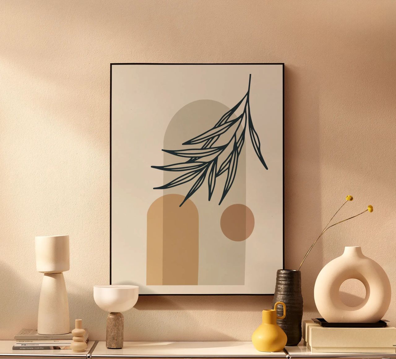 Boho Minimal - Elegante motivo vegetal placa de forex de Whole©
