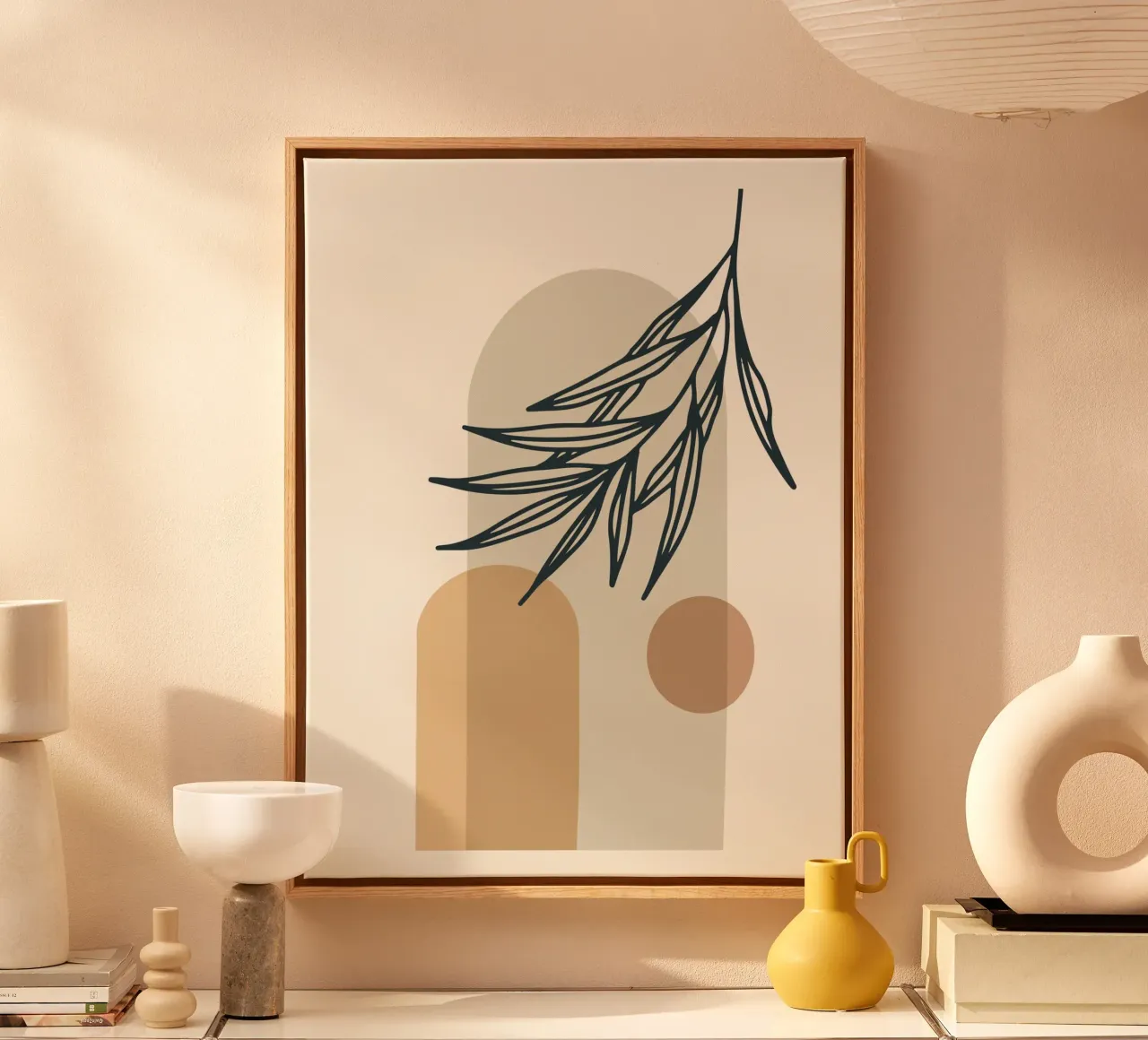 Boho Minimal - Elegante motivo vegetal lienzo de Whole©