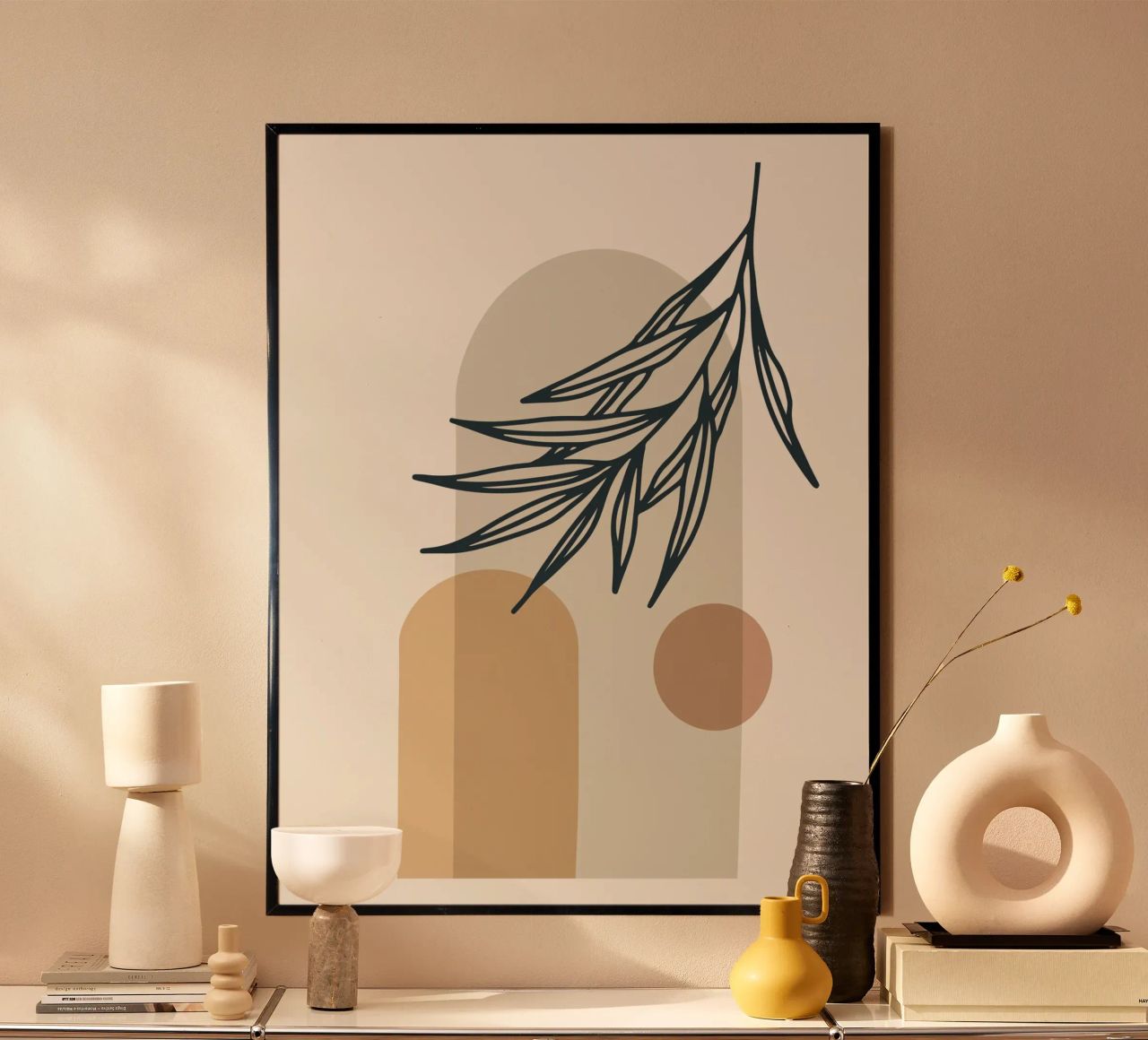 Boho Minimal - Motif végétal élégant poster de Whole©
