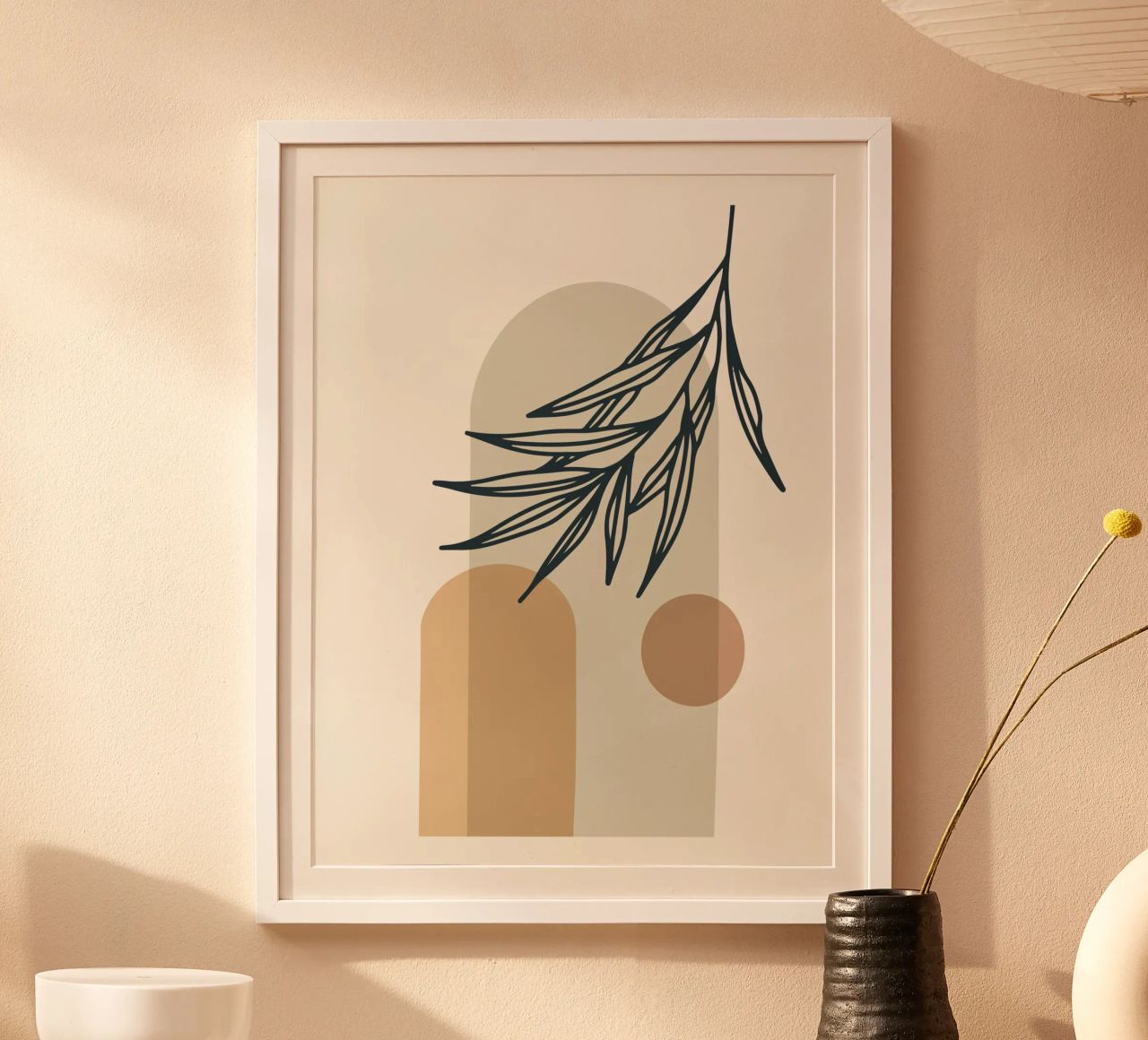 Boho Minimal - Motif végétal élégant poster de Whole©