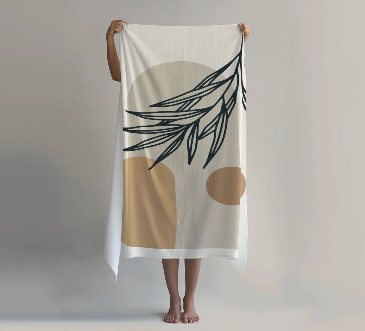 Boho Minimal - Motif végétal élégant serviette de plage de Whole©