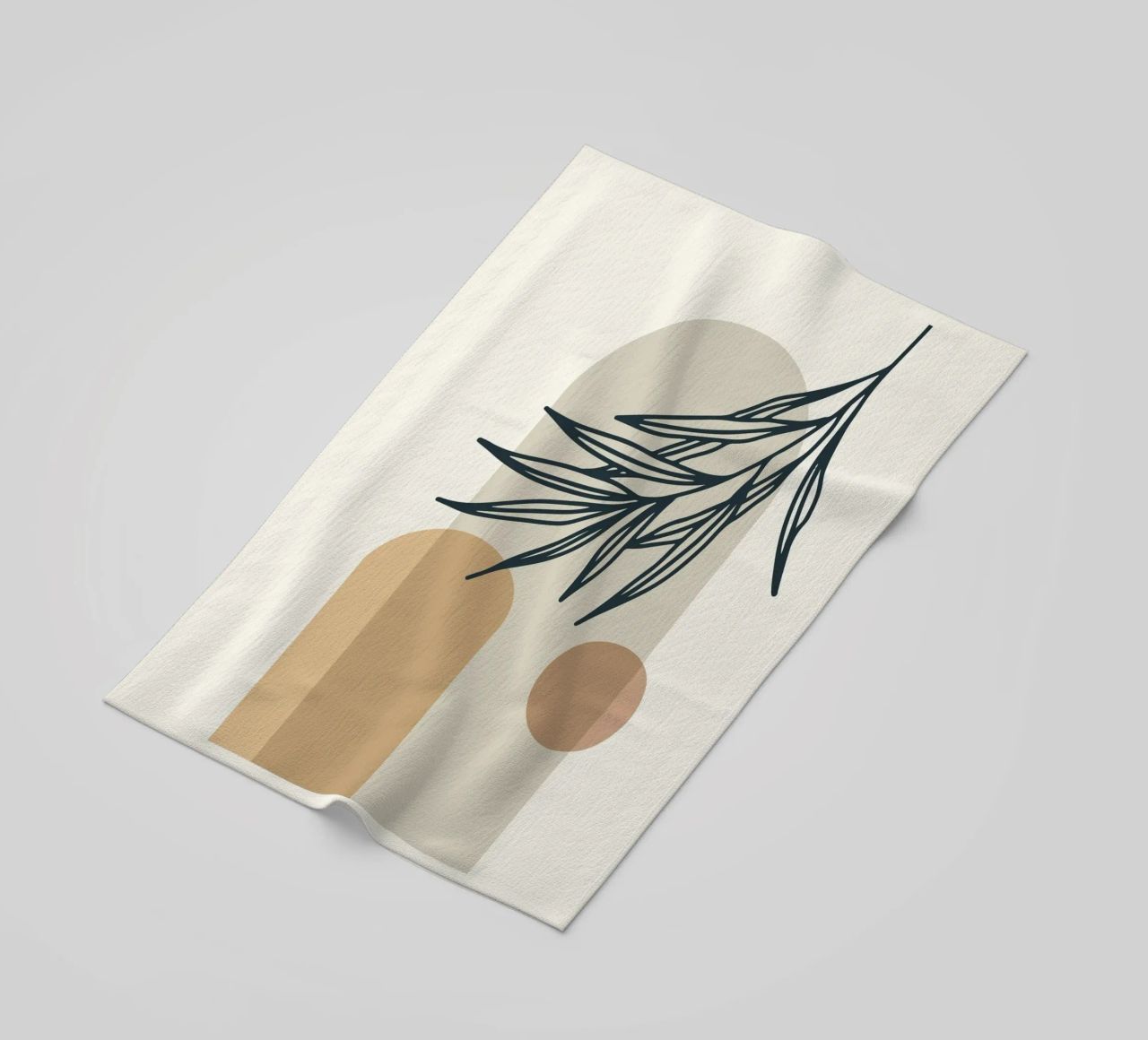 Boho Minimal - Motif végétal élégant serviette de plage de Whole©