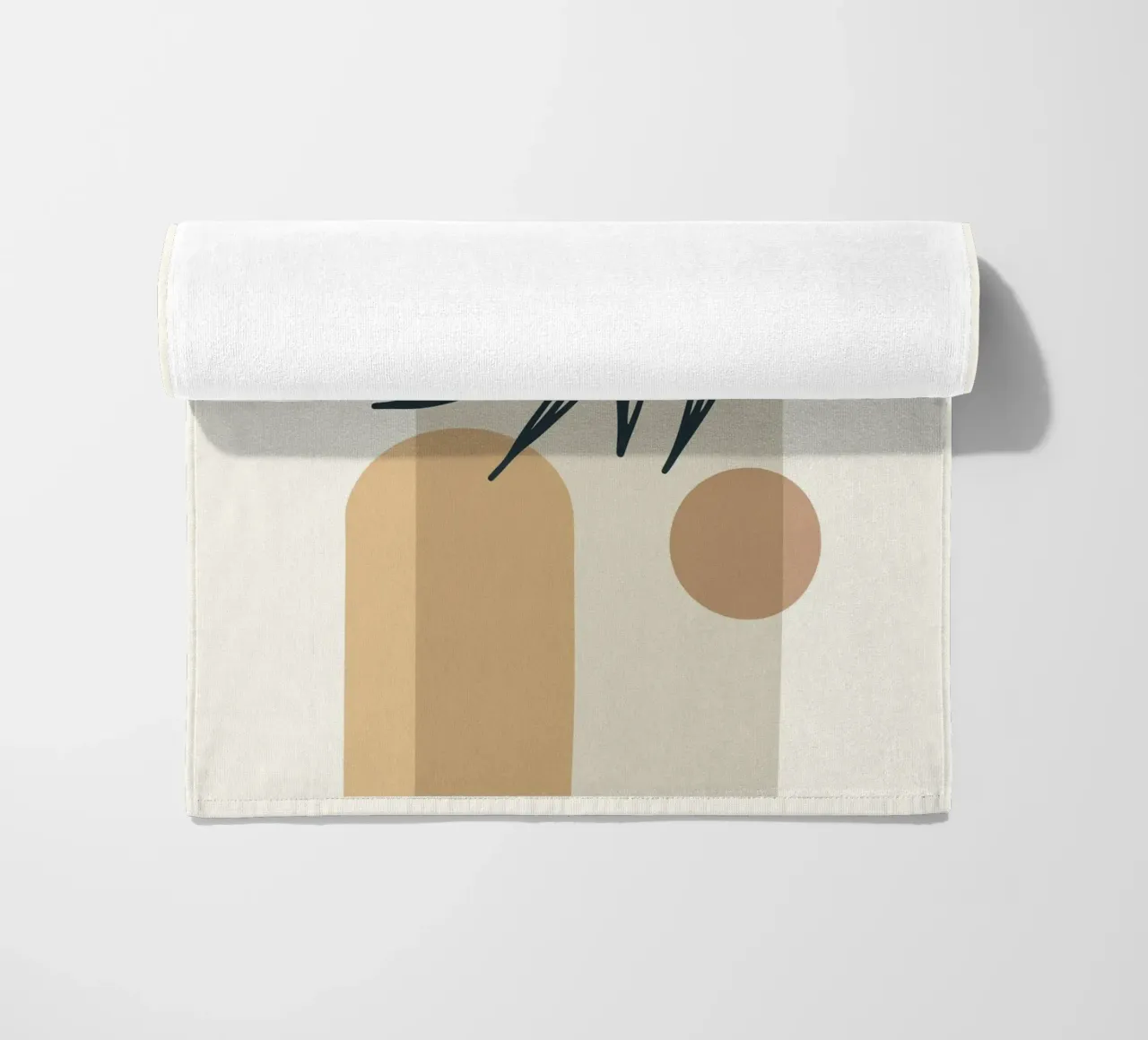 Boho Minimal - Elegante motivo vegetal toalla de playa de Whole©