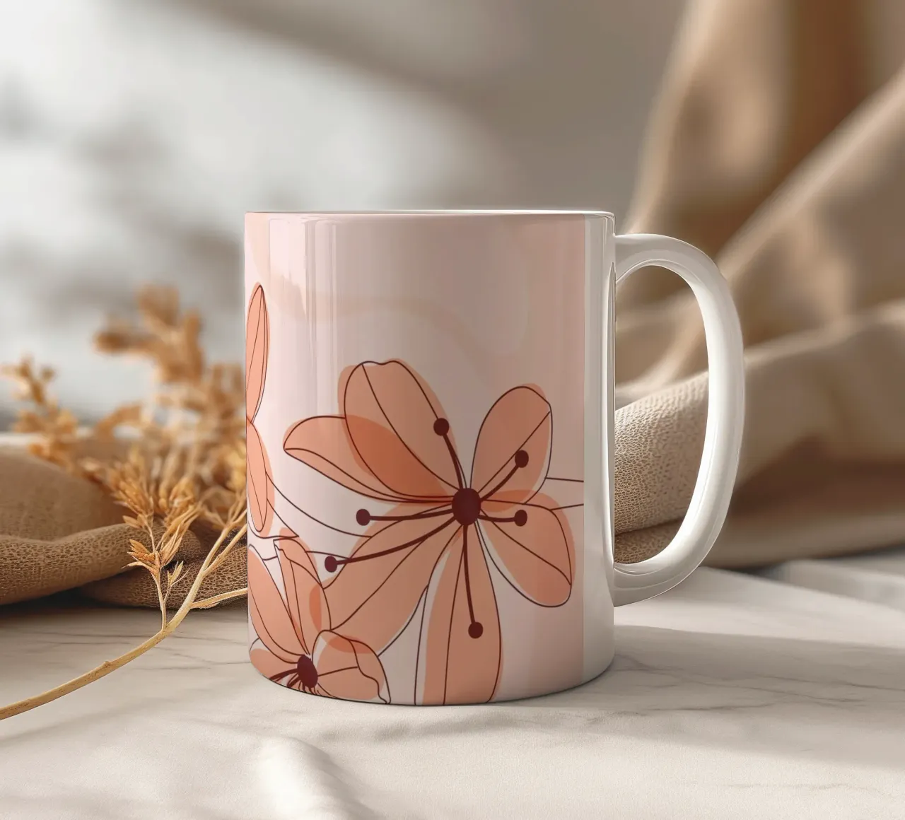 Fiori delicati - minimal e pastello tazza in ceramica da Whole©