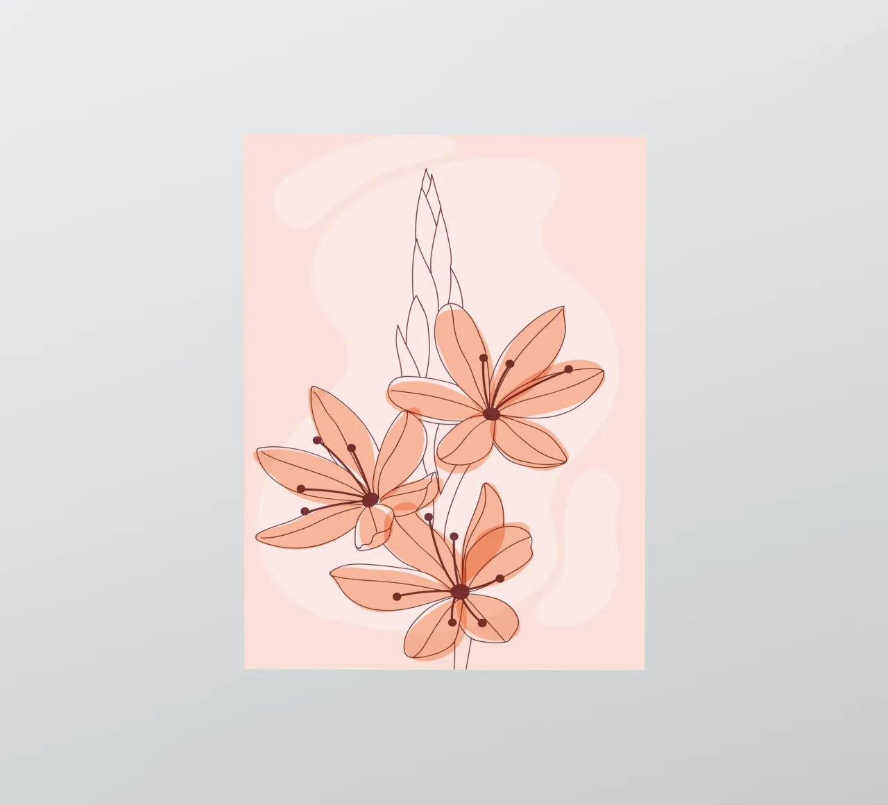 Delicate flowers - minimal & pastel sticker by Whole©