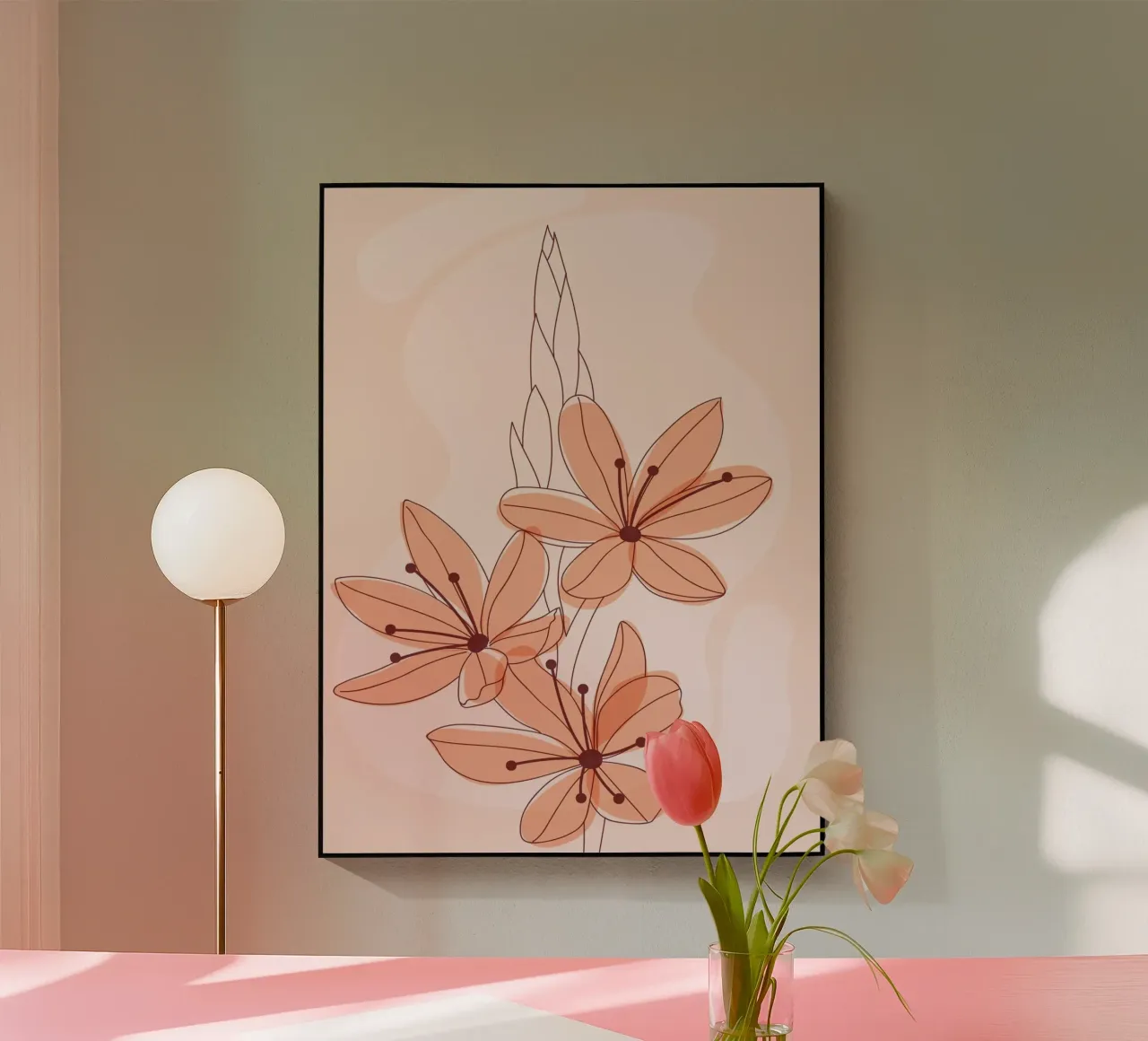 Zarte Blumen – Minimal & Pastell Acryl-Glas von Whole©