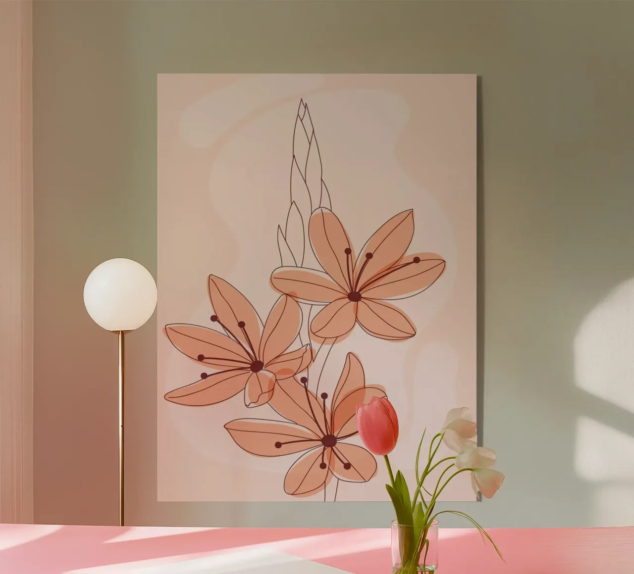 Zarte Blumen – Minimal & Pastell Acryl-Glas von Whole©