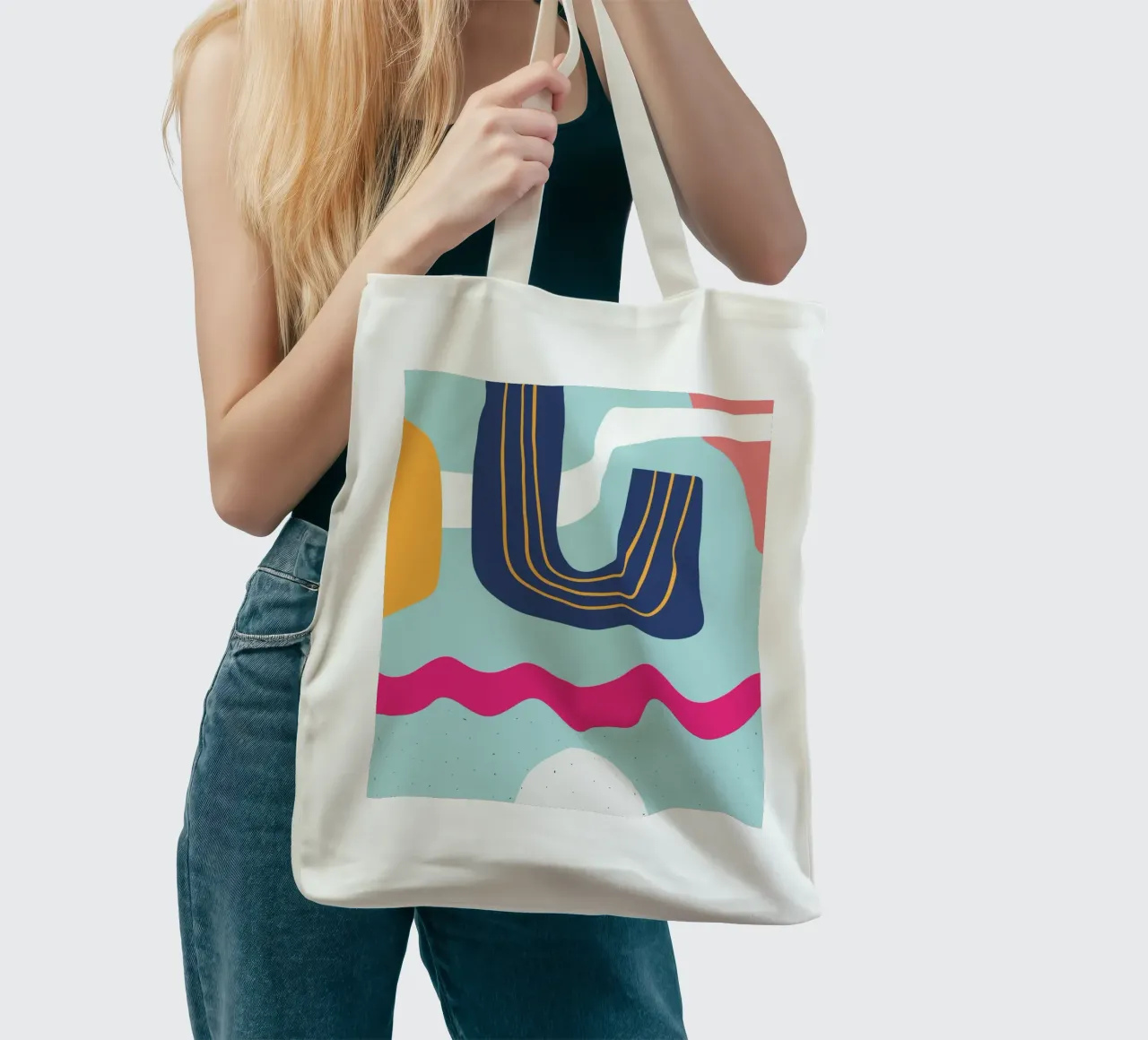 Astratto moderno - Vivace e colorato borsa in juta da Whole©