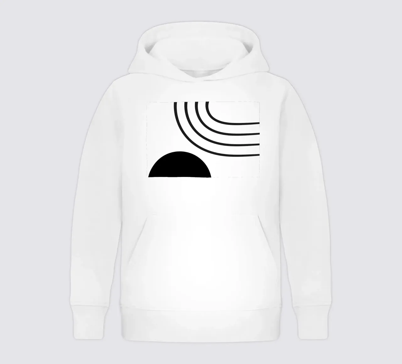 Minimale moderno - Bianco e nero felpa bambino con cappuccio da Whole©