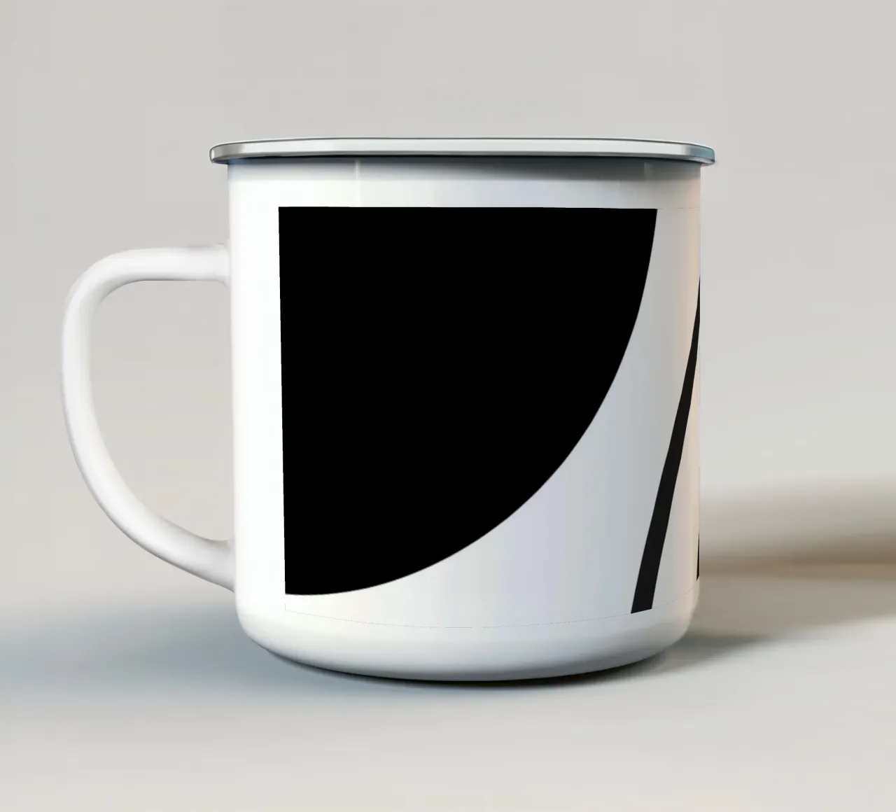 Minimale moderno - Bianco e nero tazza in smalto da Whole©