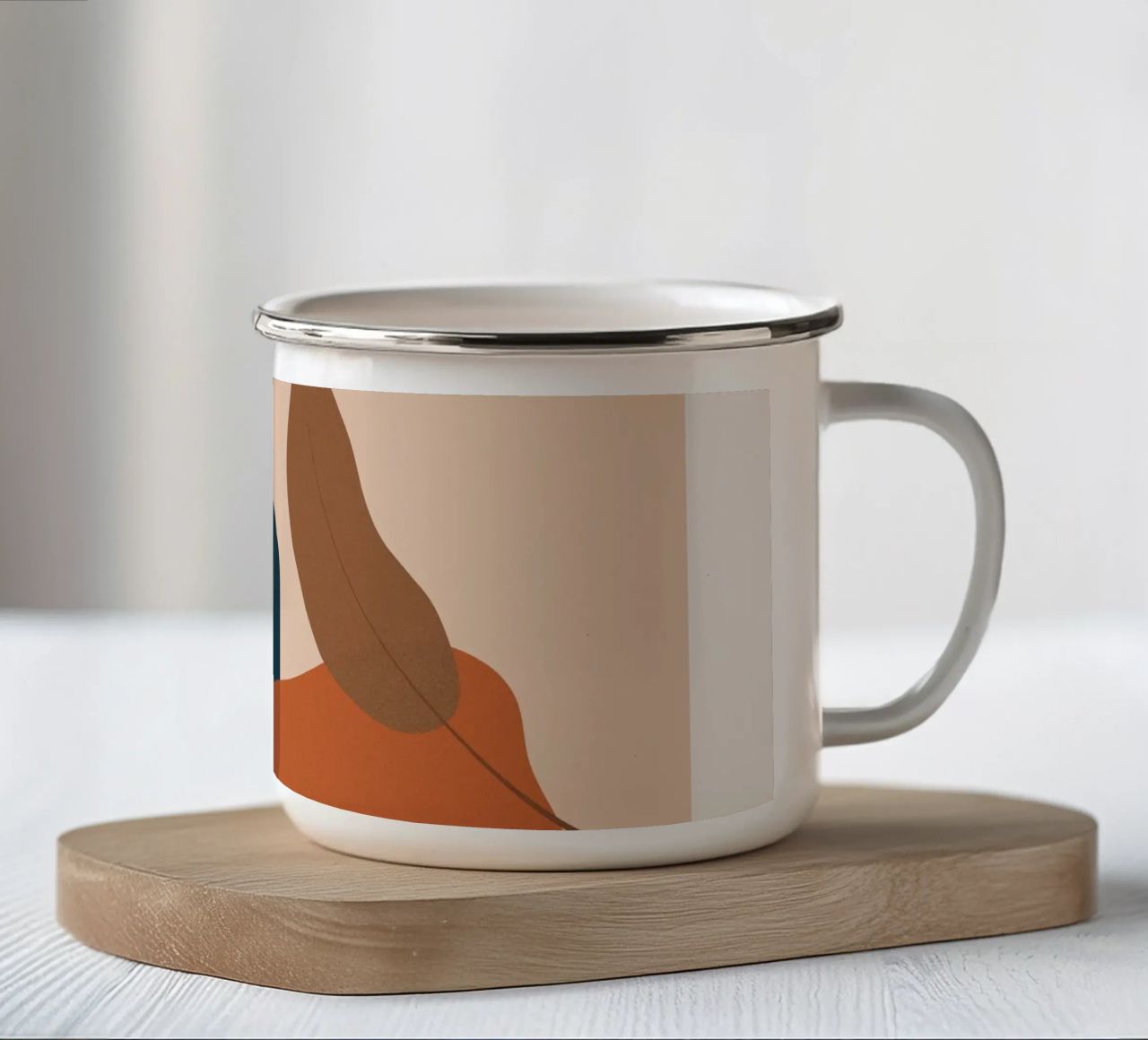 Art abstrait boho - tons terre & moderne mug en émail de Whole©