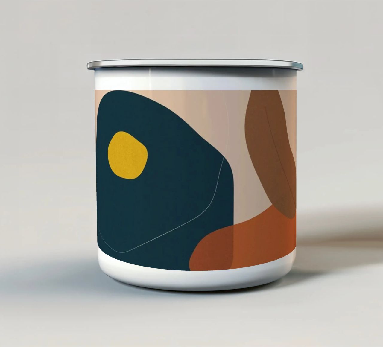 Art abstrait boho - tons terre & moderne mug en émail de Whole©