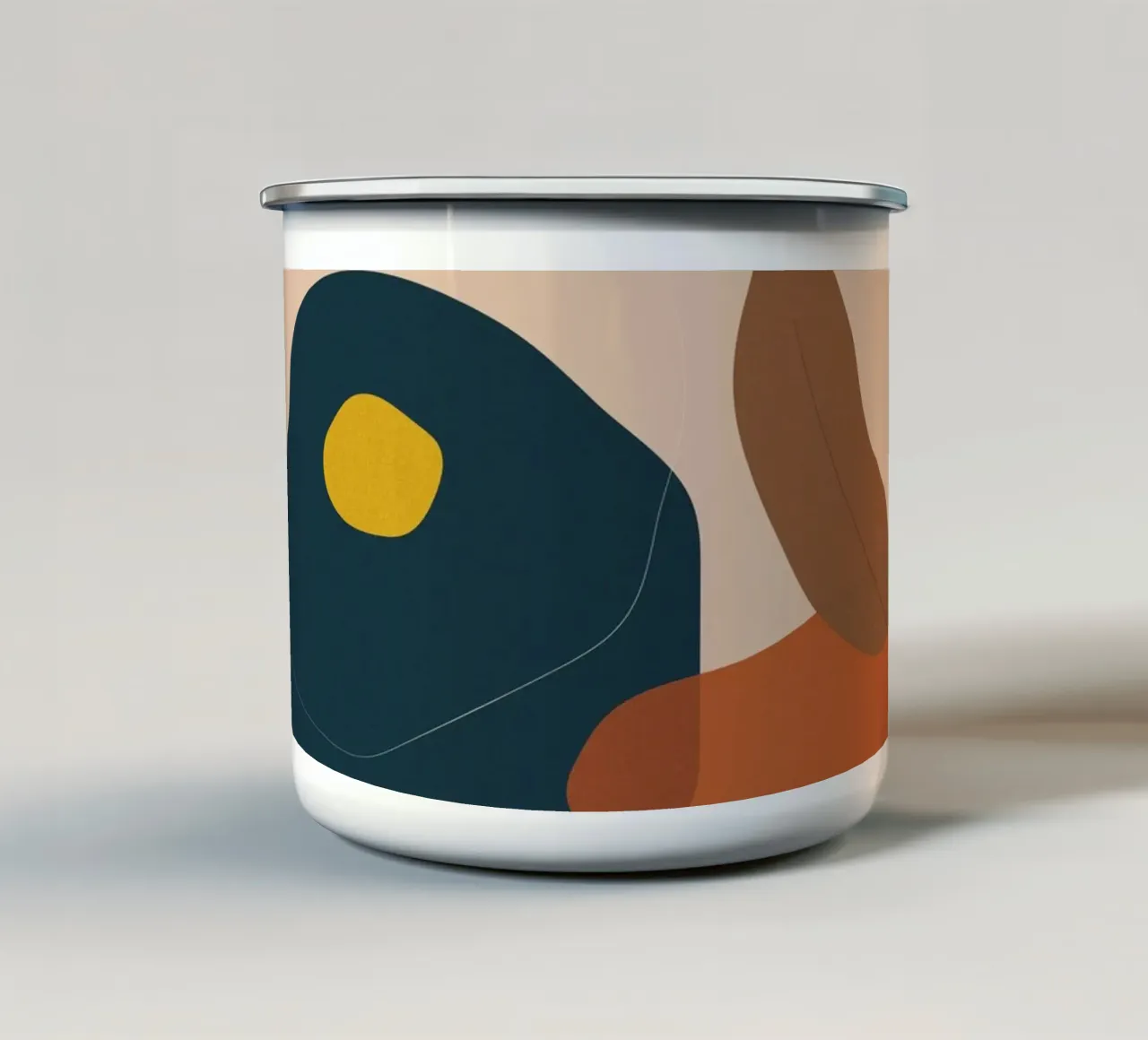 Abstracte boho kunst - aardetinten & modern emaille mok van Whole©