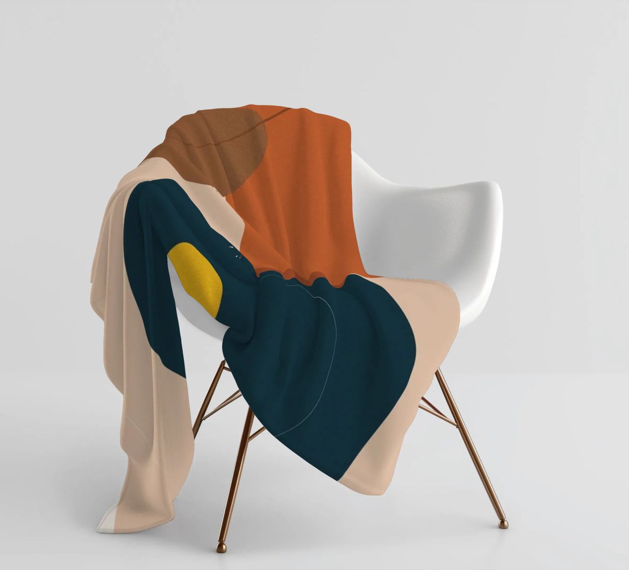 Abstrakte Boho Kunst – Erdtöne & Modern Fleecedecke von Whole©