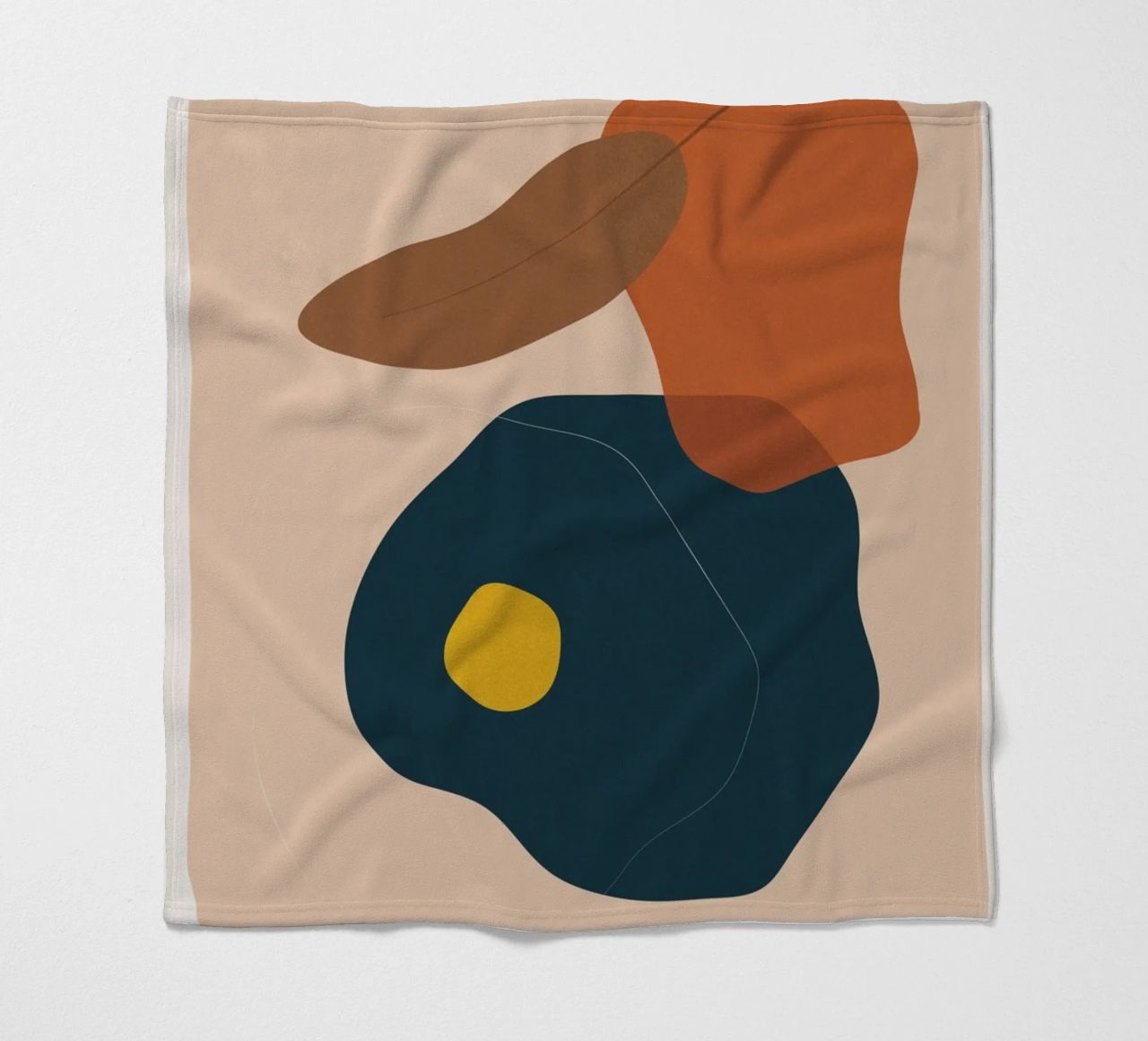 Abstrakte Boho Kunst – Erdtöne & Modern Fleecedecke von Whole©