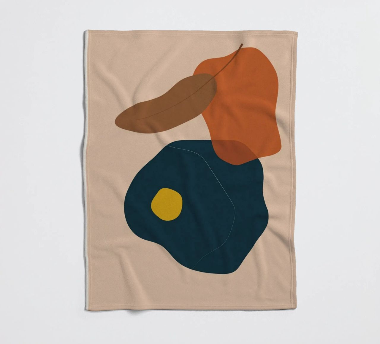 Abstrakte Boho Kunst – Erdtöne & Modern Fleecedecke von Whole©