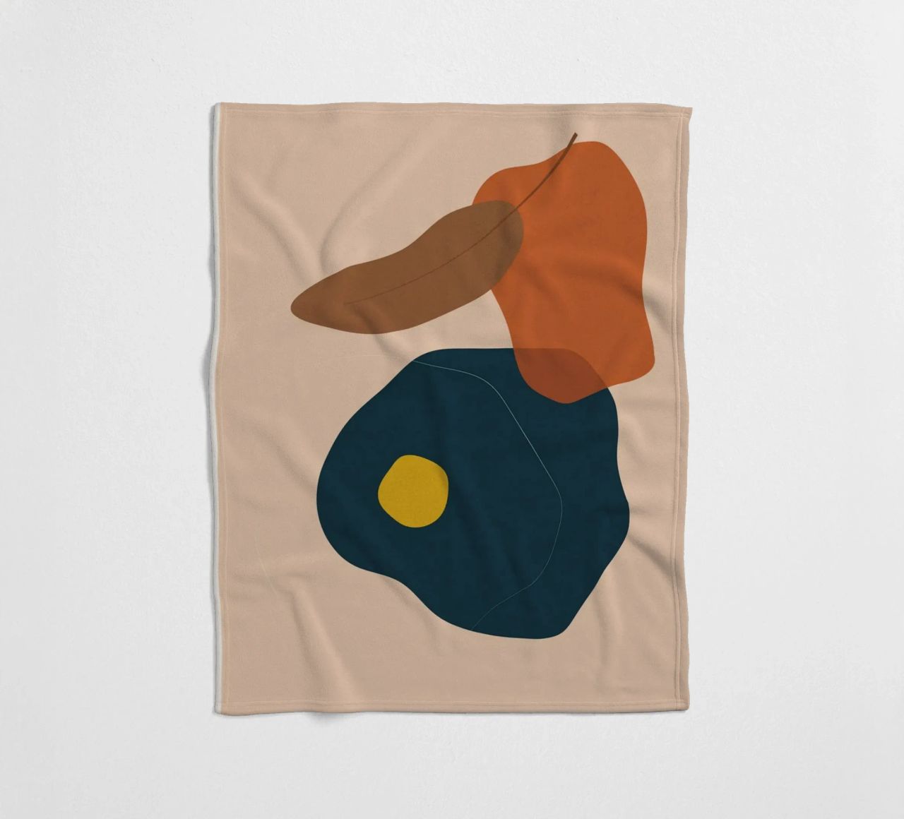Abstrakte Boho Kunst – Erdtöne & Modern Fleecedecke von Whole©