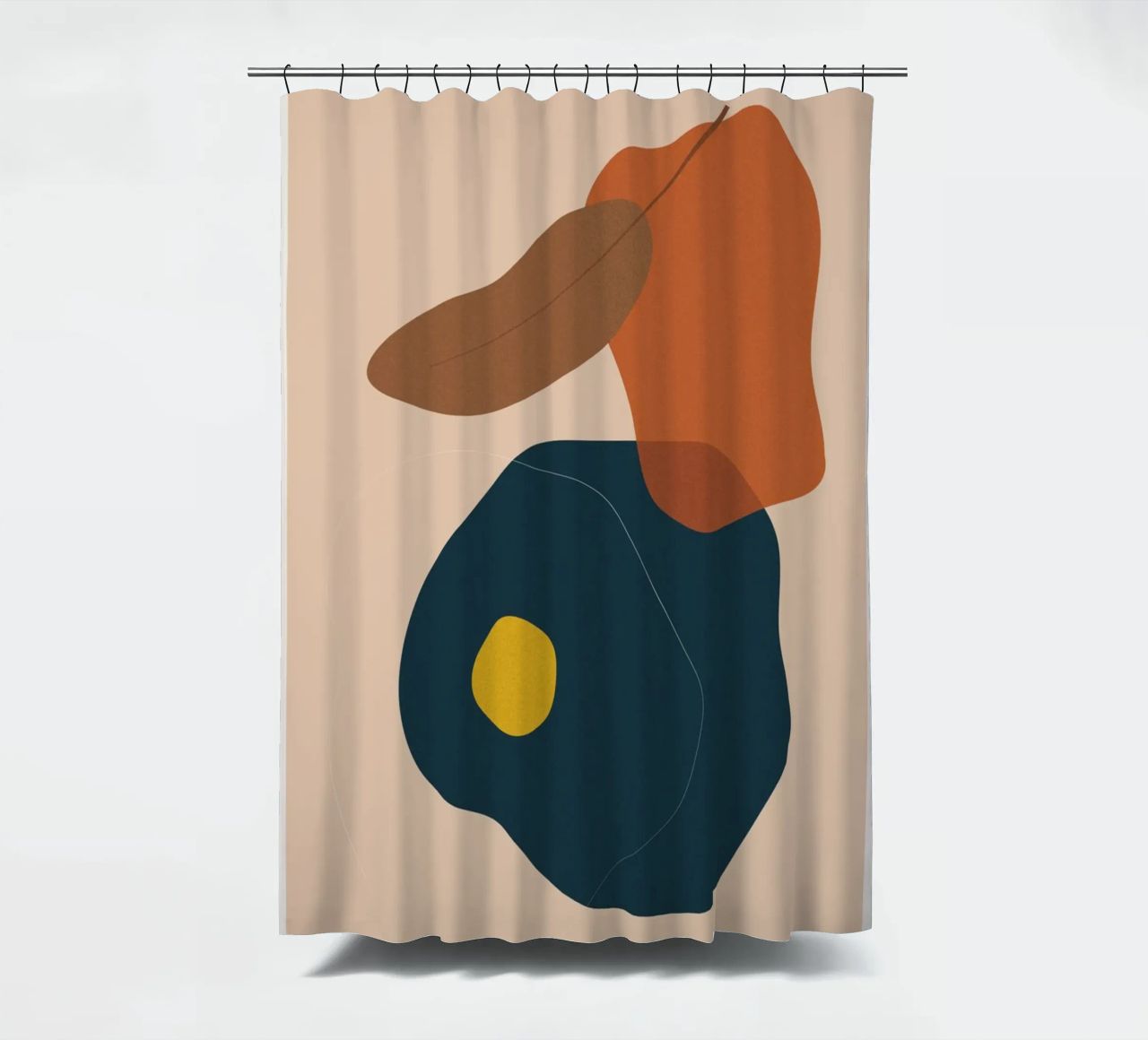 Abstrakte Boho Kunst – Erdtöne & Modern Duschvorhang von Whole©