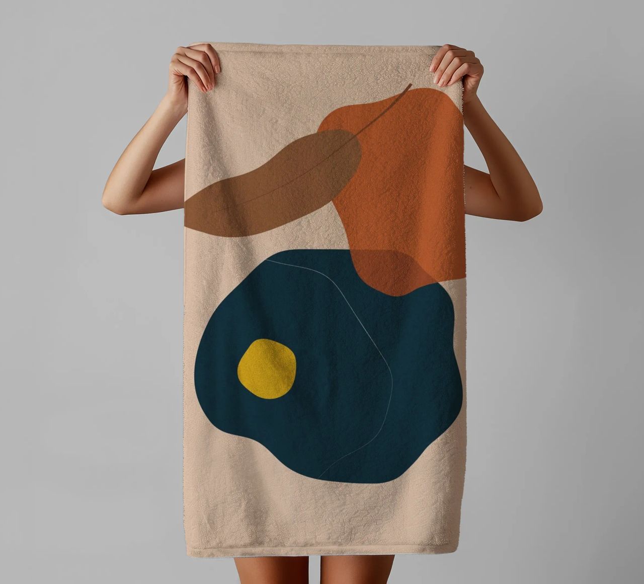Art abstrait boho - tons terre & moderne serviette de bain de Whole©