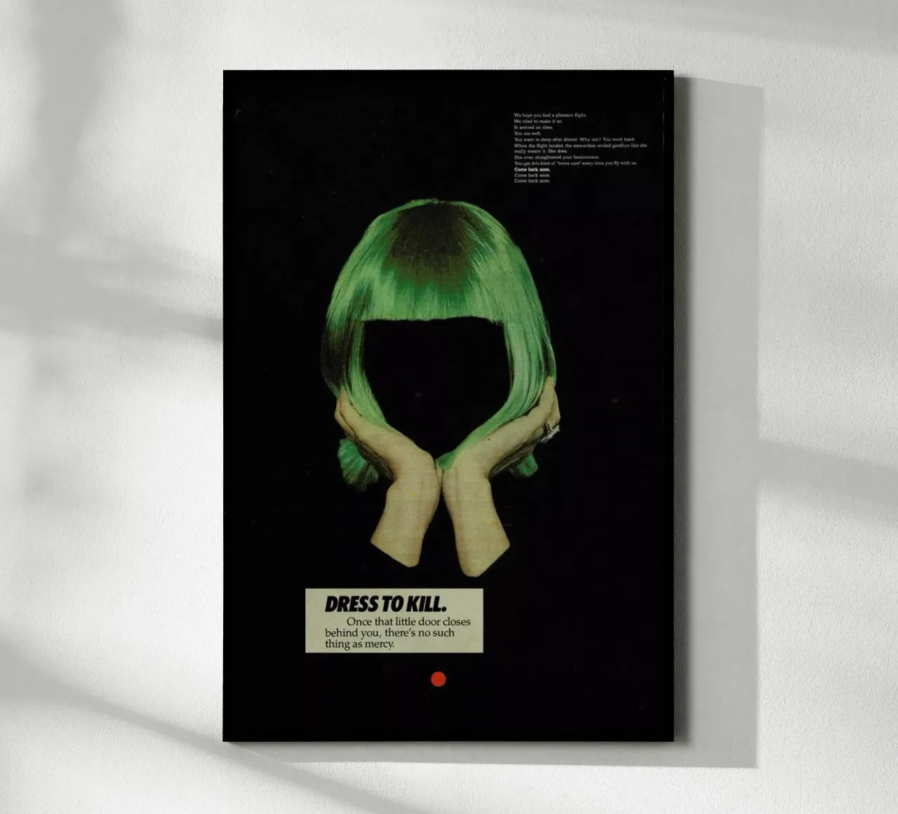 Dress to Kill poster with plastic frame by Frank Moth