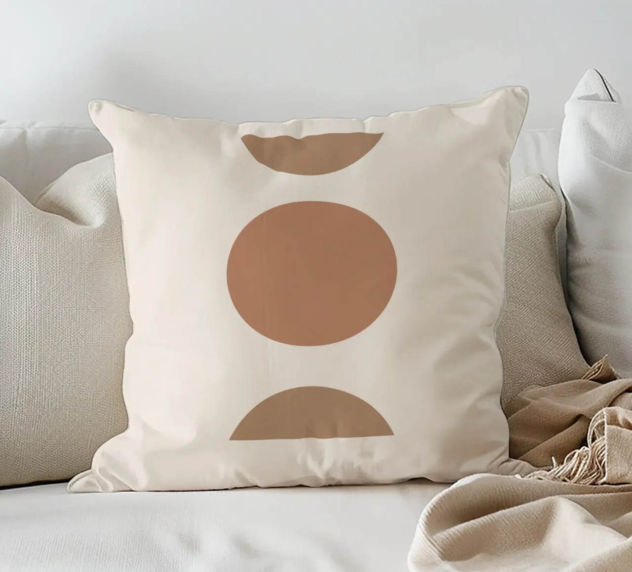 Geometria boho - toni della terra e minimalismo cuscino da Whole©