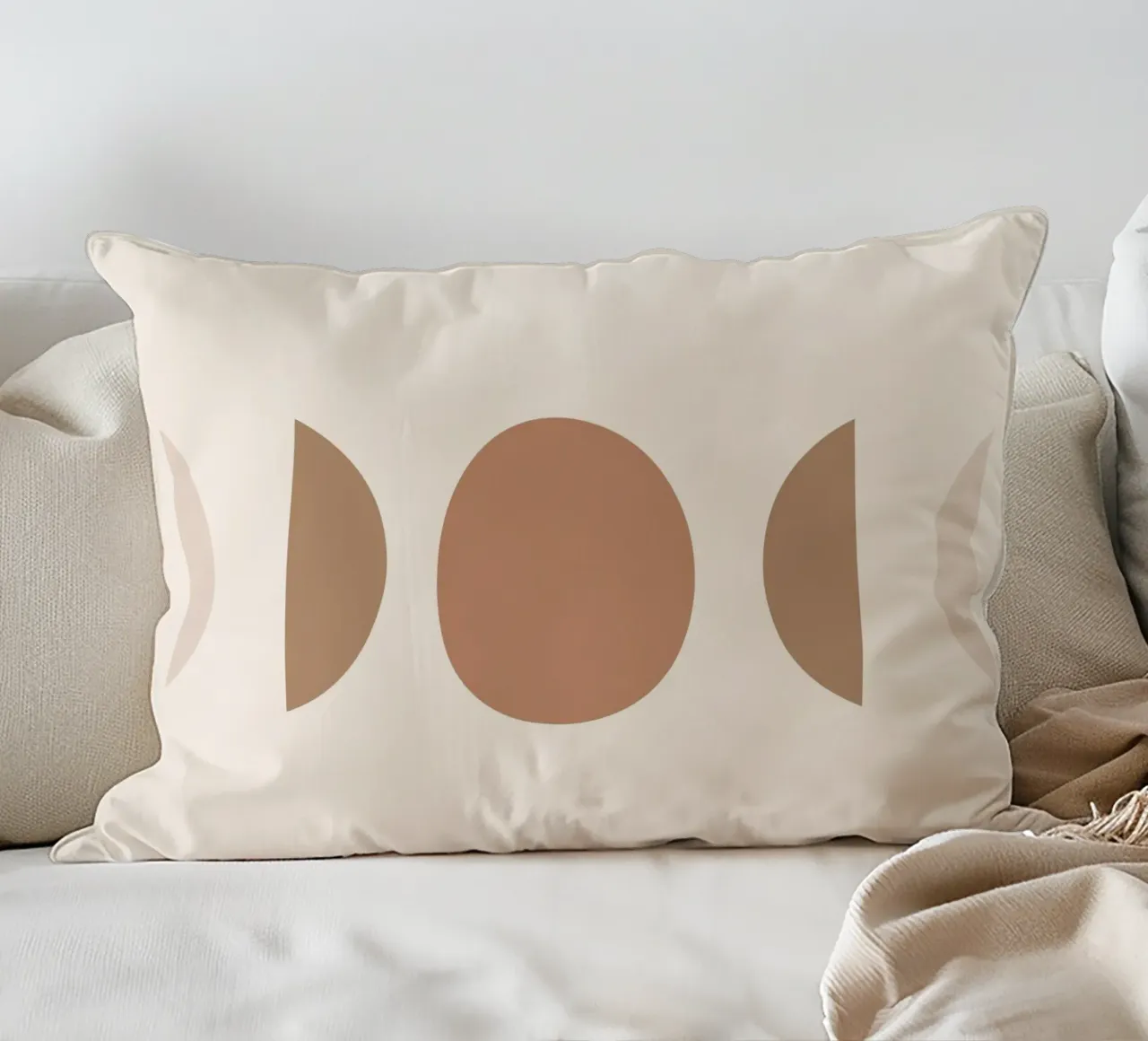 Geometria boho - toni della terra e minimalismo cuscino da Whole©