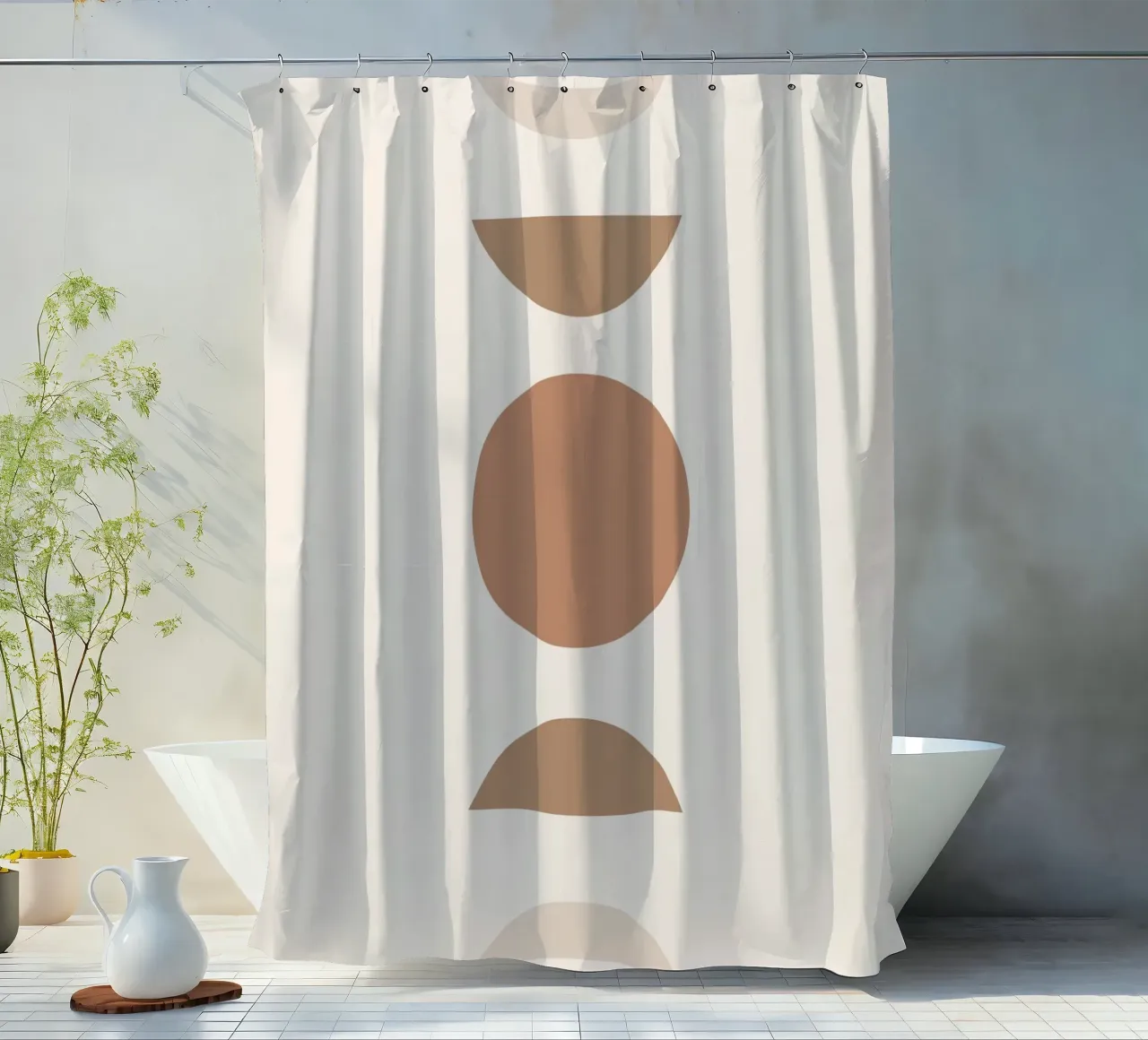 Boho Geometrie – Erdtöne & Minimalismus Duschvorhang von Whole©