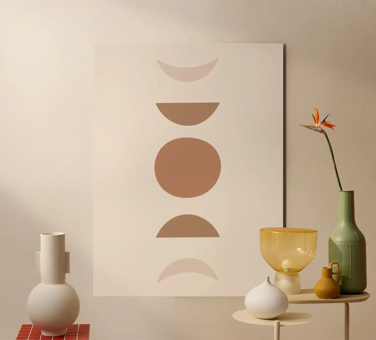 Boho Geometrie – Erdtöne & Minimalismus Alu-Dibond von Whole©