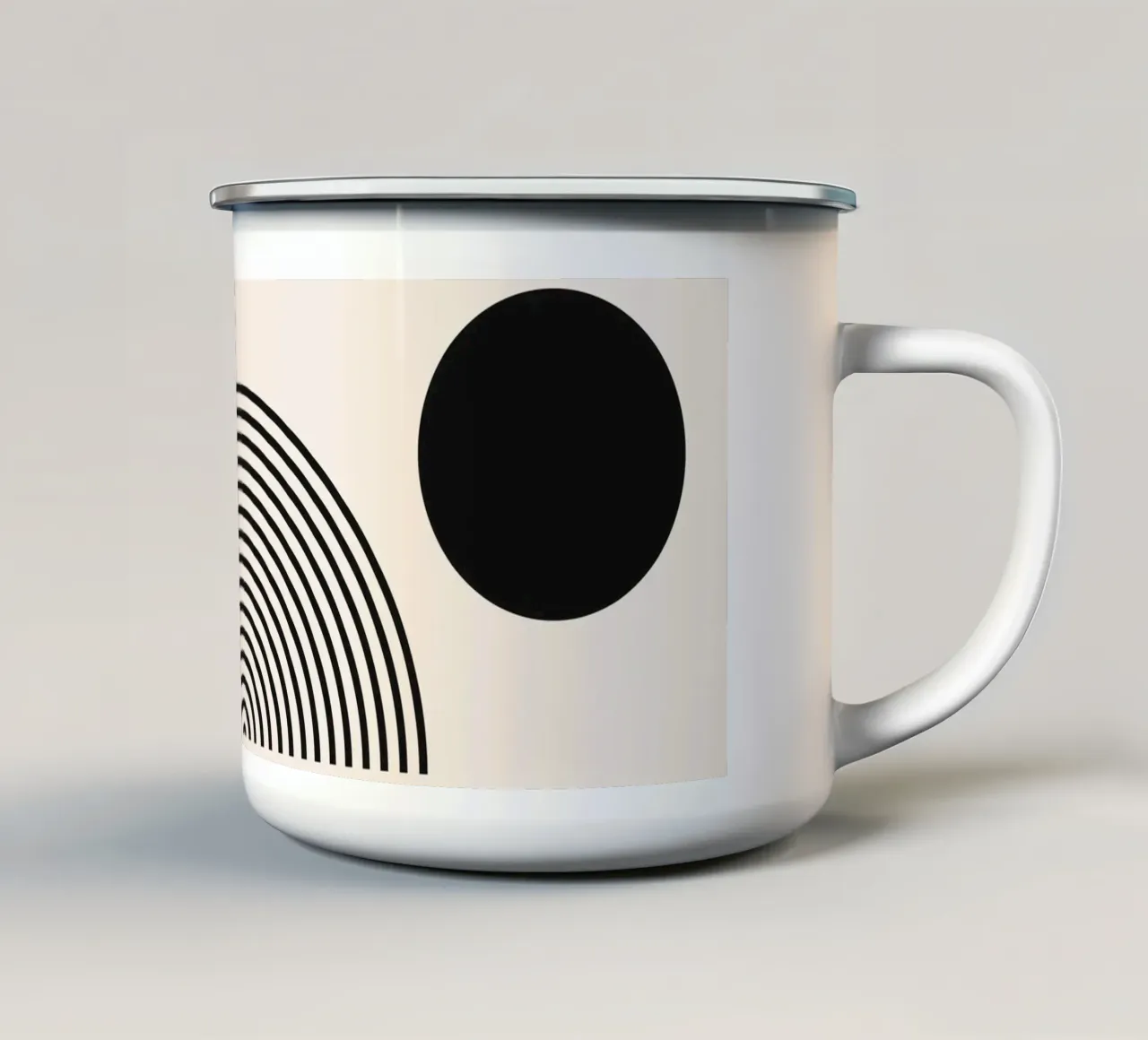Geometria minimalista - nero e beige tazza in smalto da Whole©