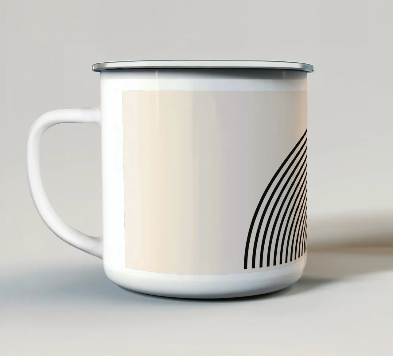 Geometría minimalista - negro y beige taza de esmalte de Whole©