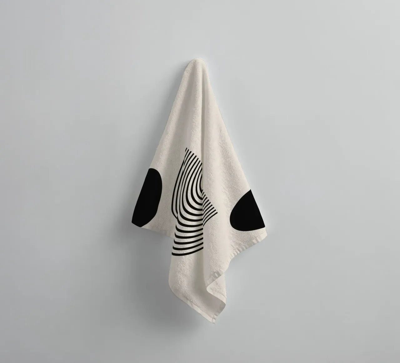 Minimalist geometry - black & beige towel by Whole©
