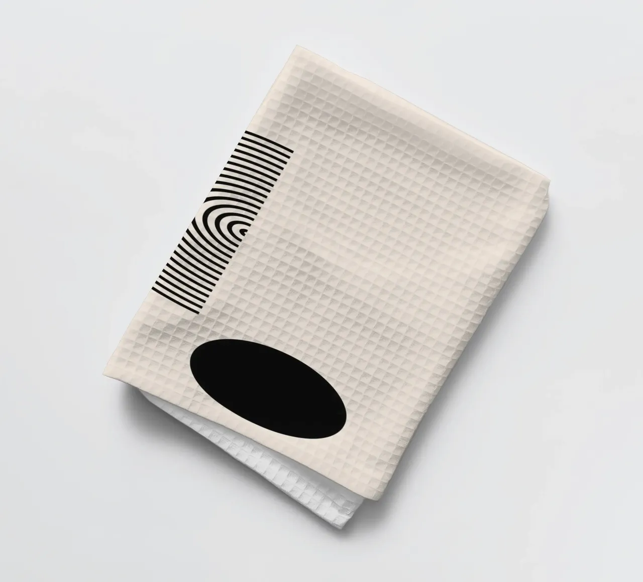 Géométrie minimaliste - noir & beige torchon de Whole©