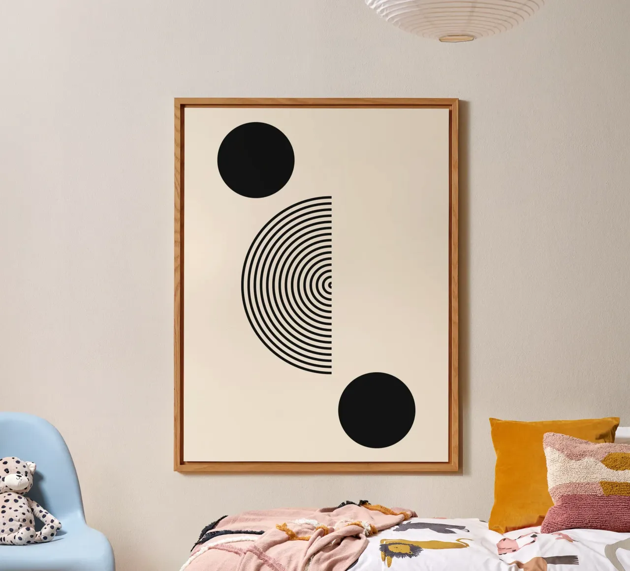 Geometria minimalista - nero e beige alluminio dibond da Whole©