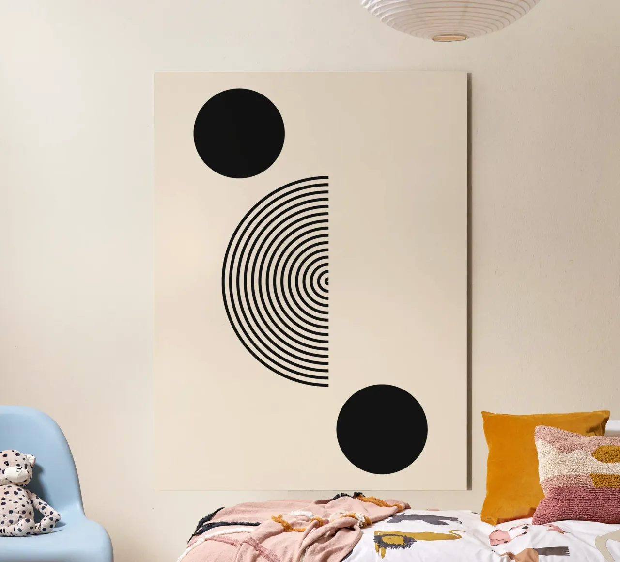 Geometria minimalista - nero e beige alluminio dibond da Whole©
