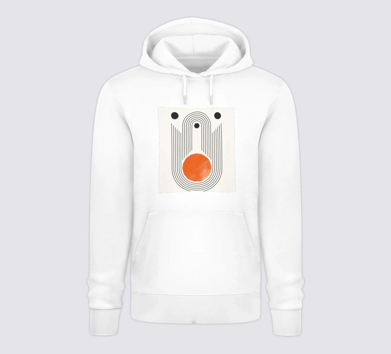 Retro Minimal – Geometrie & Orange felpa con cappuccio da Whole©