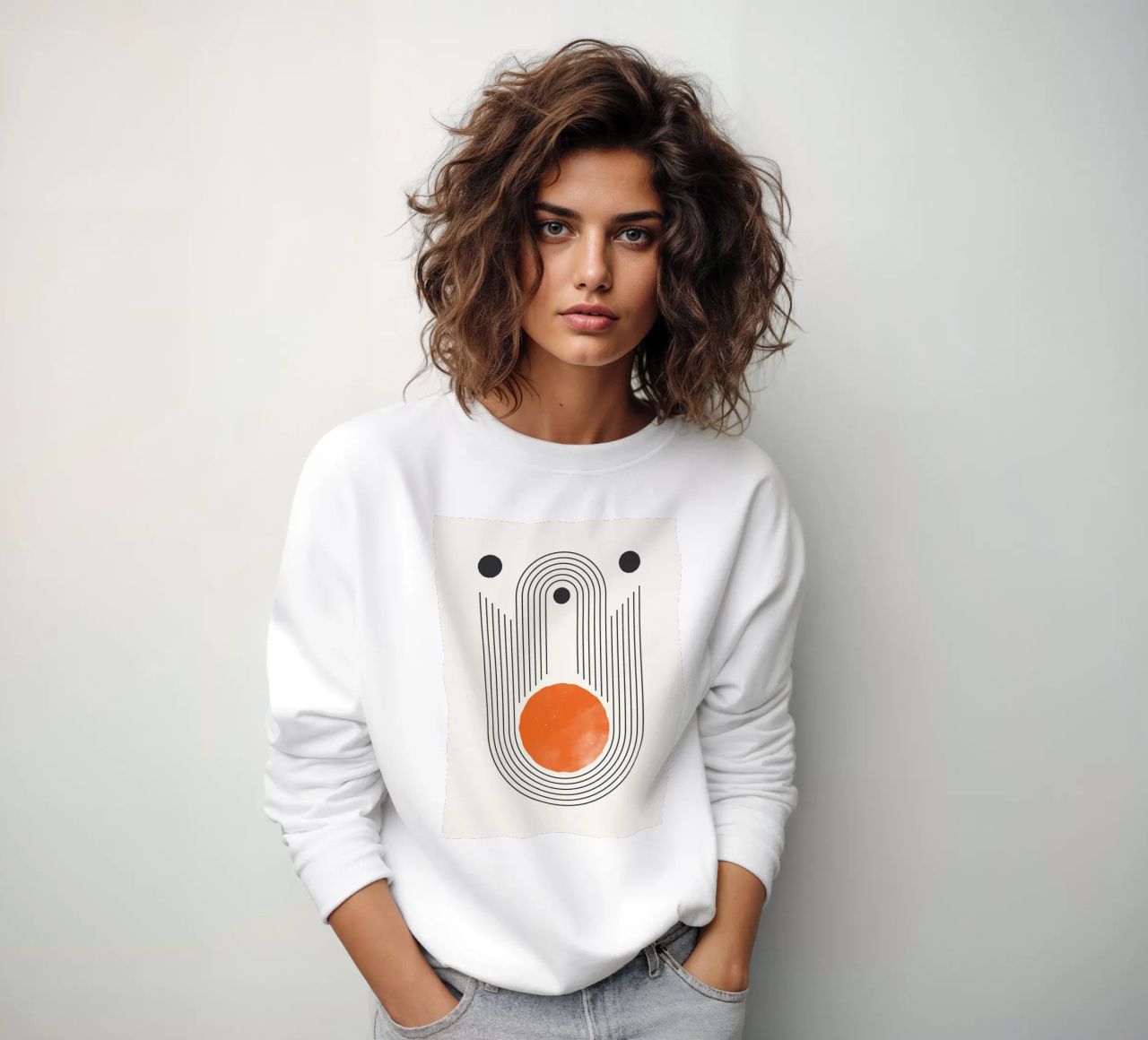 Retro Minimal – Geometrie & Orange felpa da Whole©