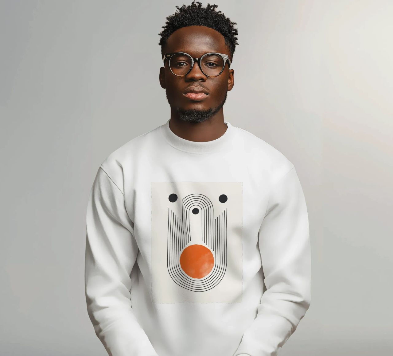 Retro Minimal – Geometrie & Orange felpa da Whole©