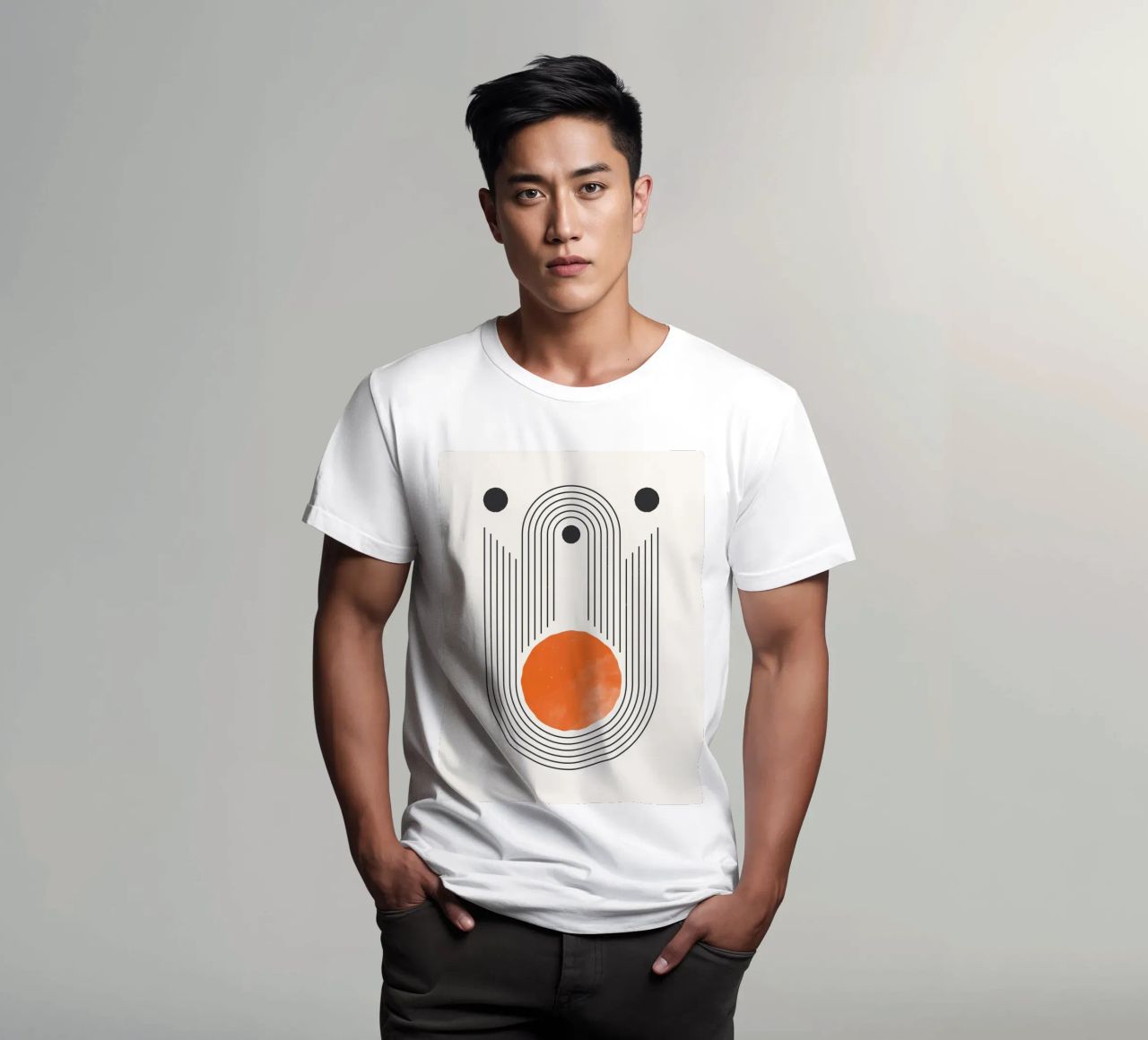 Retro Minimal – Geometrie & Orange t-shirt da Whole©