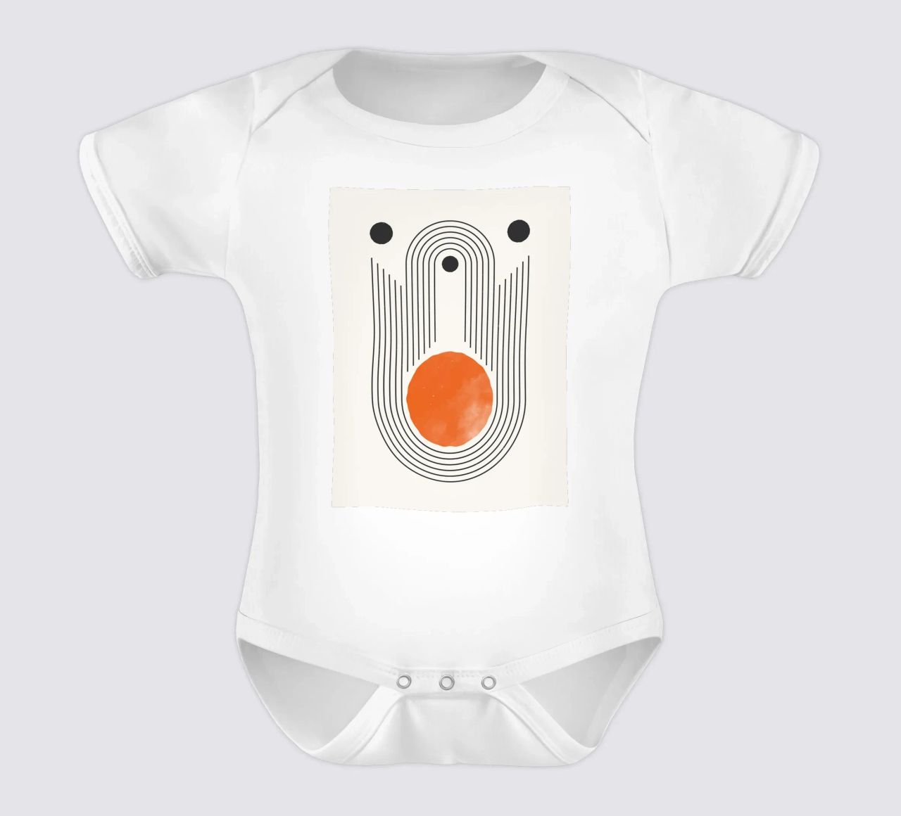 Retro Minimal – Geometrie & Orange body neonato maniche corte da Whole©