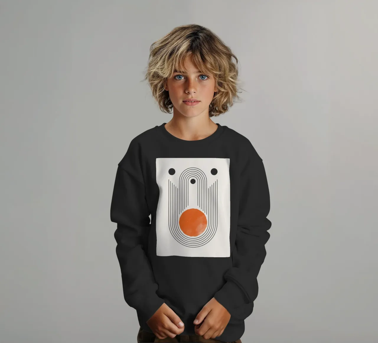 Retro Minimal – Geometrie & Orange felpa bambino da Whole©