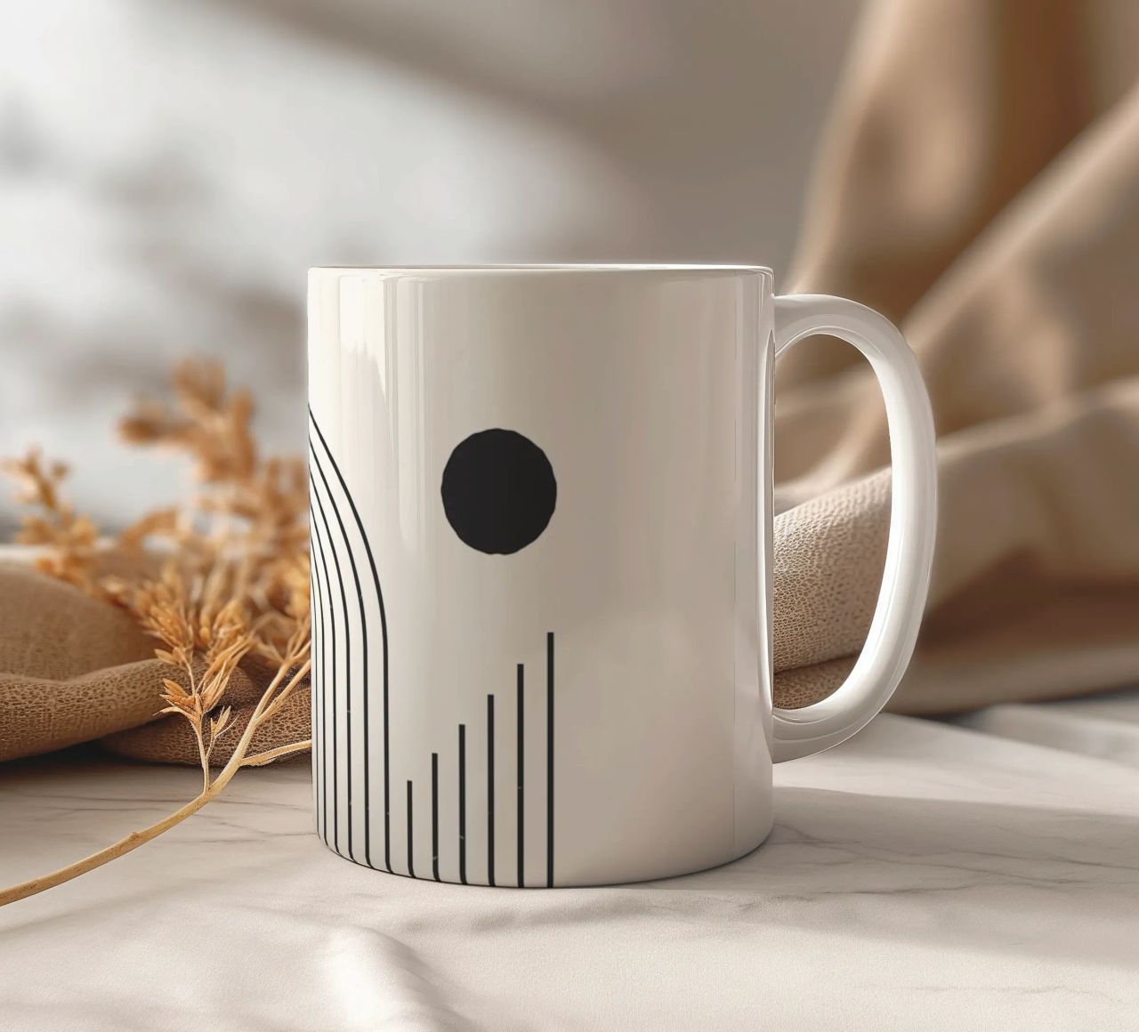 Retro Minimal – Geometrie & Orange tazza in ceramica da Whole©