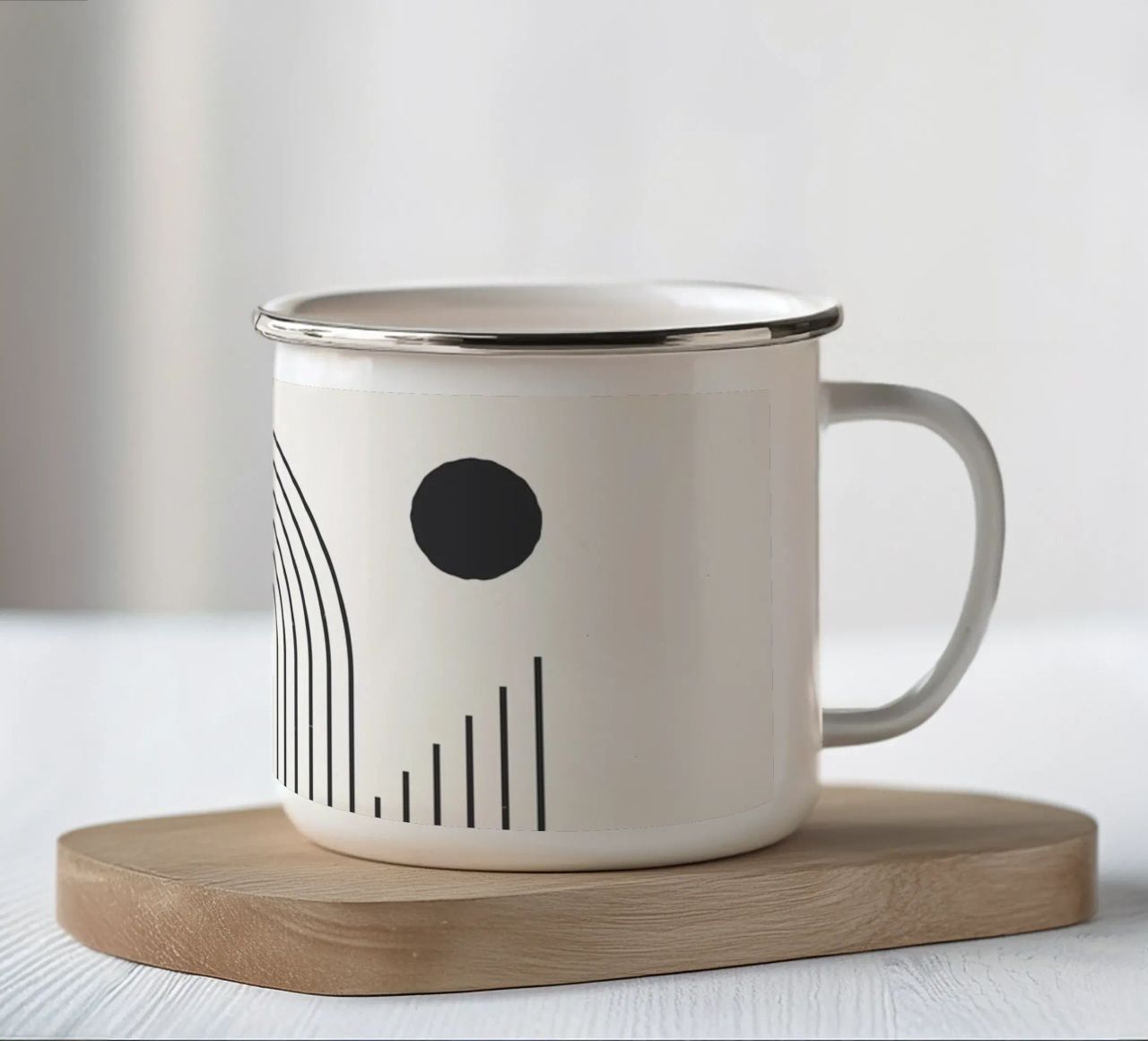 Retro Minimal – Geometrie & Orange tazza in smalto da Whole©