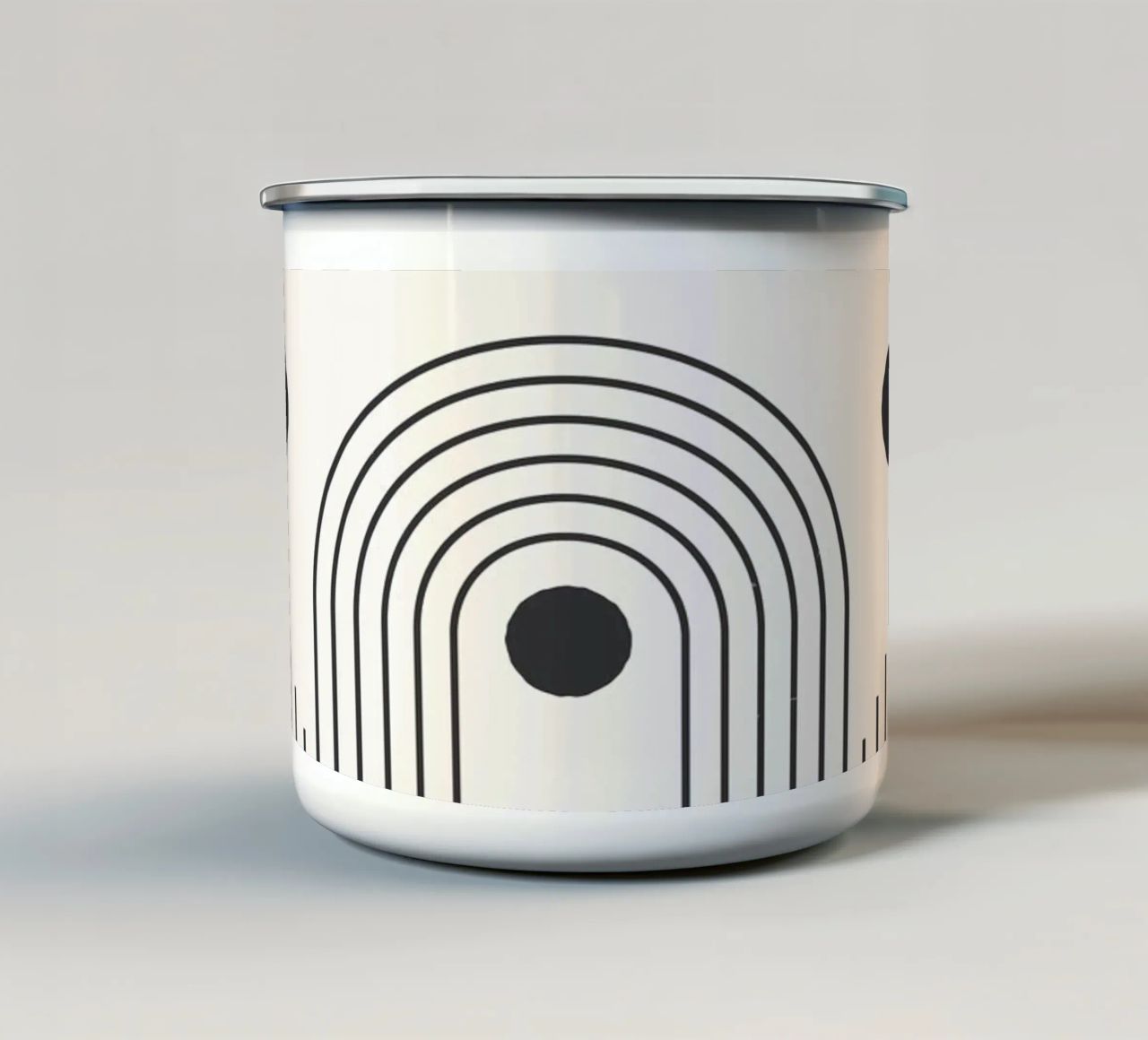 Retro Minimal – Geometrie & Orange tazza in smalto da Whole©