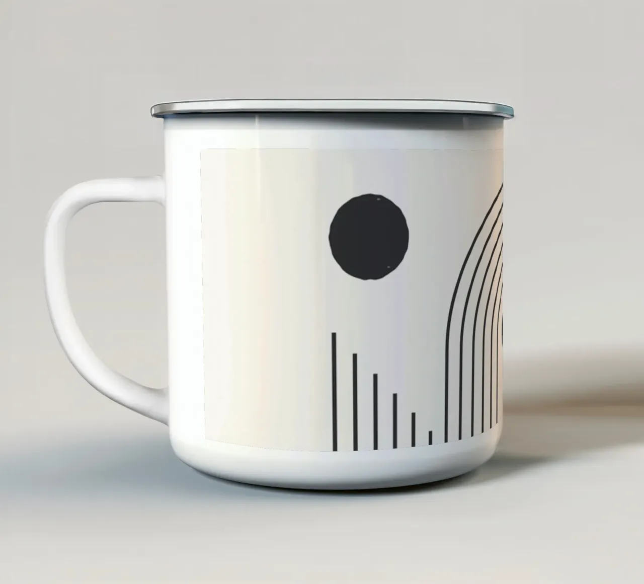 Retro Minimal - Geometrien & Orange Emaille Tasse von Whole©