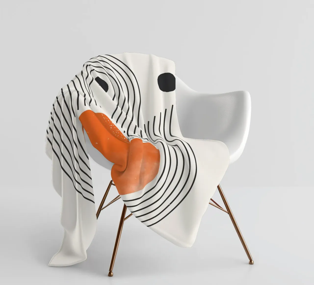 Retro Minimal – Geometrie & Orange coperta in pile da Whole©