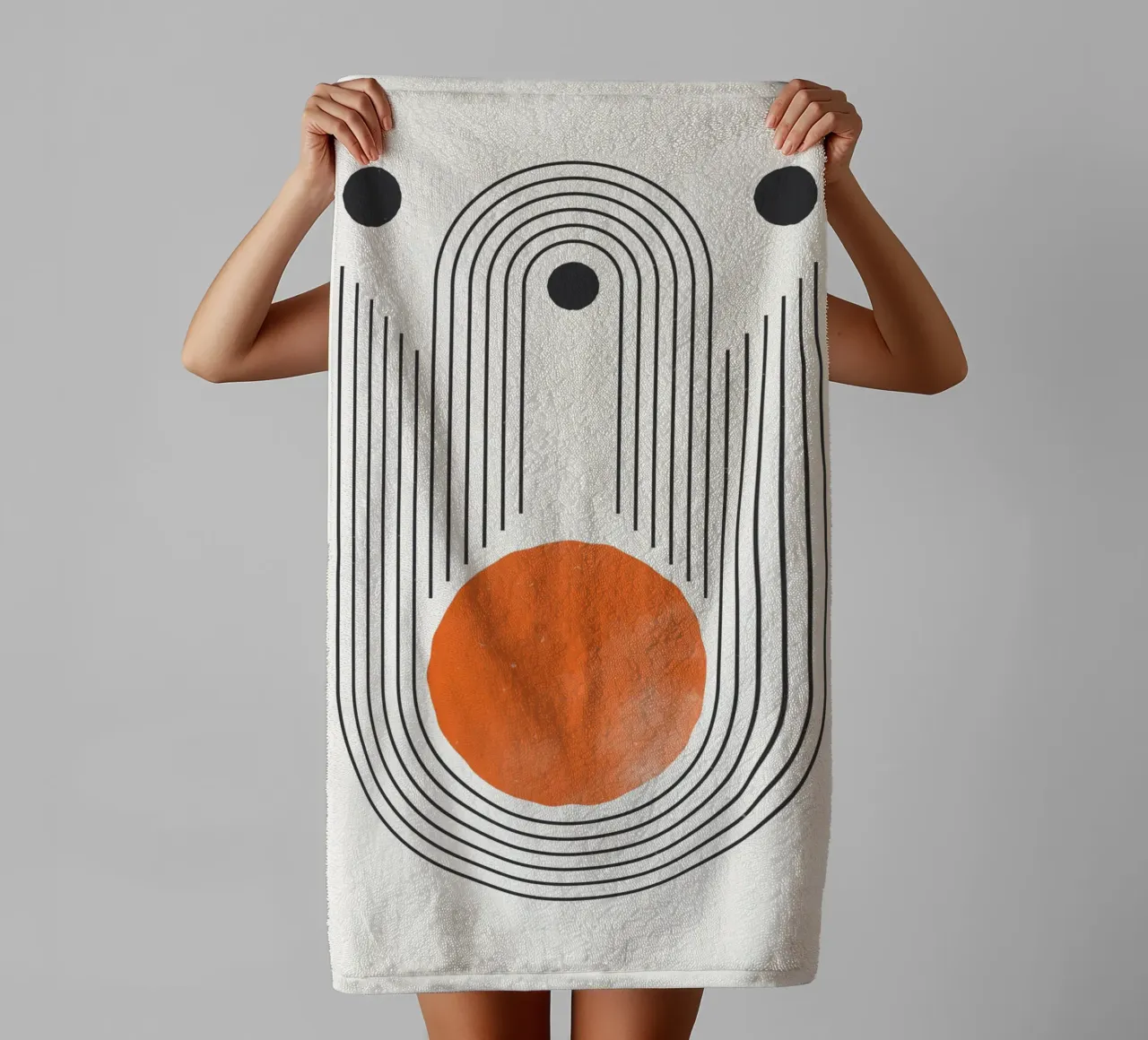 Retro Minimal – Geometrie & Orange asciugamano da bagno da Whole©