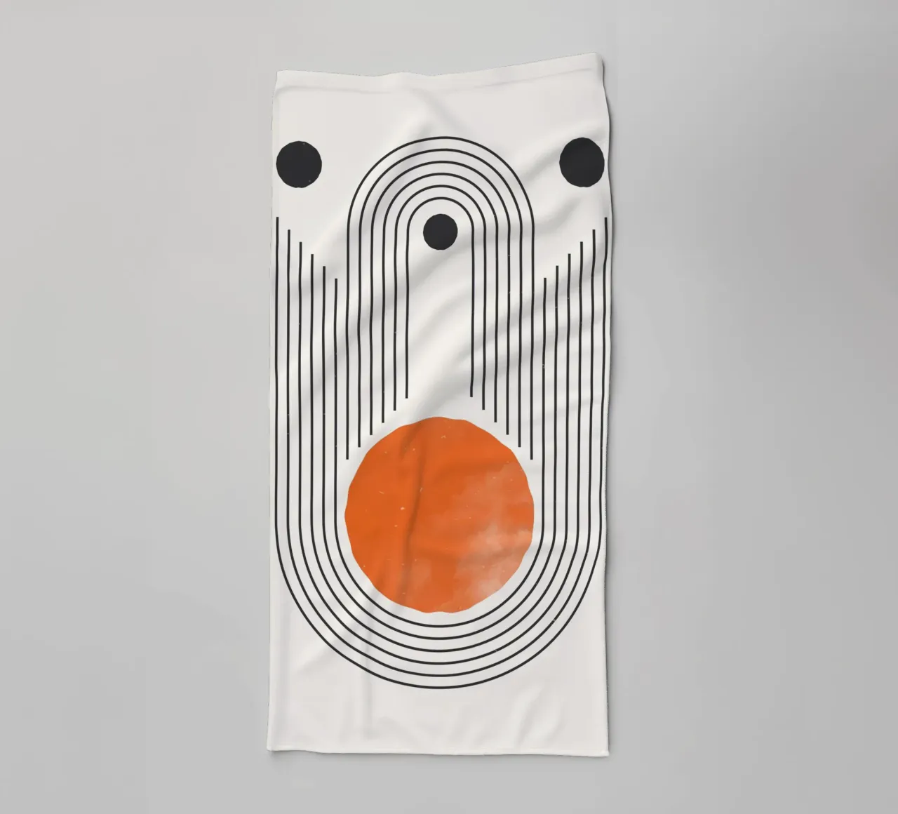 Retro Minimal - Geometrías y naranja toalla de baño de Whole©