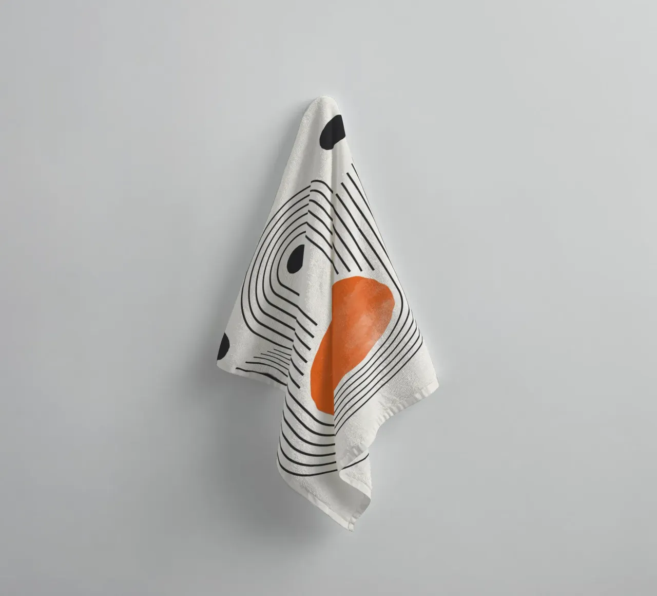 Retro Minimal - Geometrías y naranja toalla de baño de Whole©